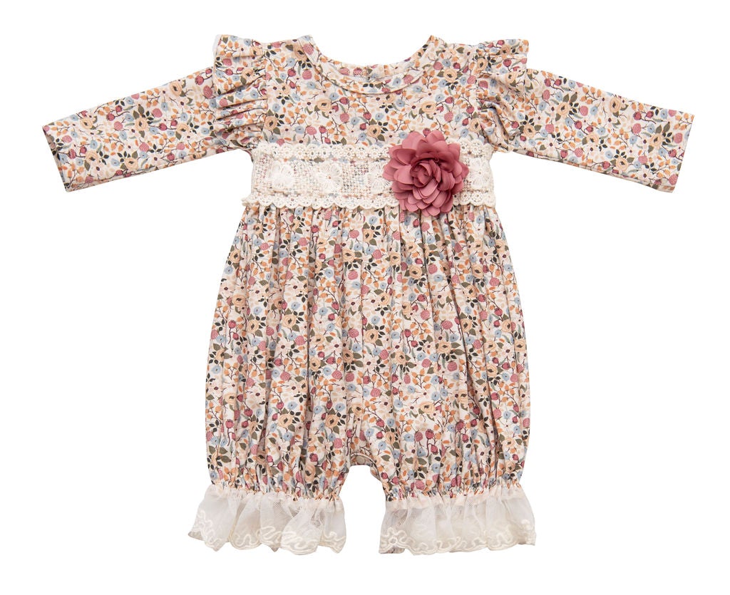 A cozy and stylish baby bubble suit featuring an adorable pattern, perfect for keeping infants warm.