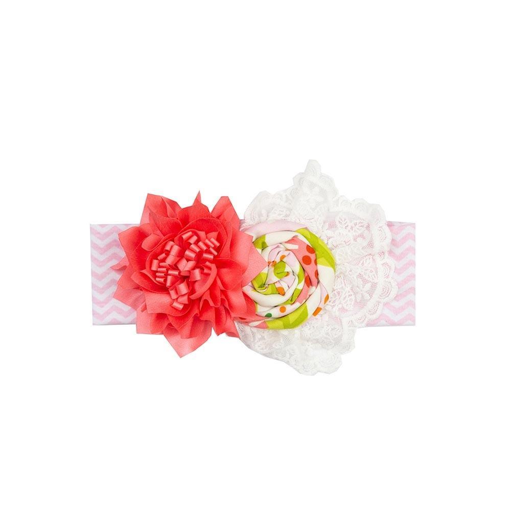 Mae Garden Matching Headband featuring floral patterns in vibrant colors, perfect for stylish outfits.