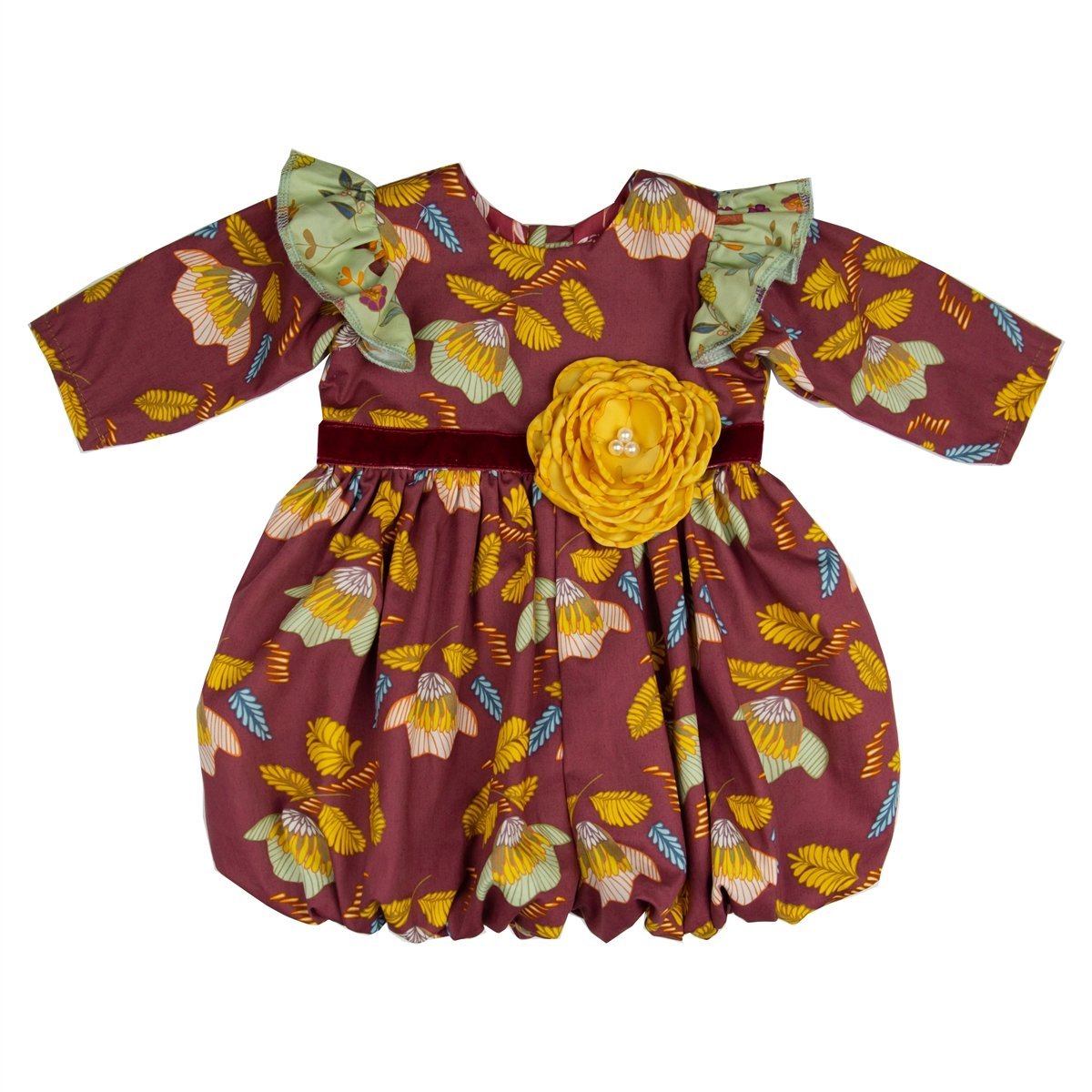 A bottle of Mulberry Bloom Bubble with a floral design, showcasing its luxurious bubble bath formula.