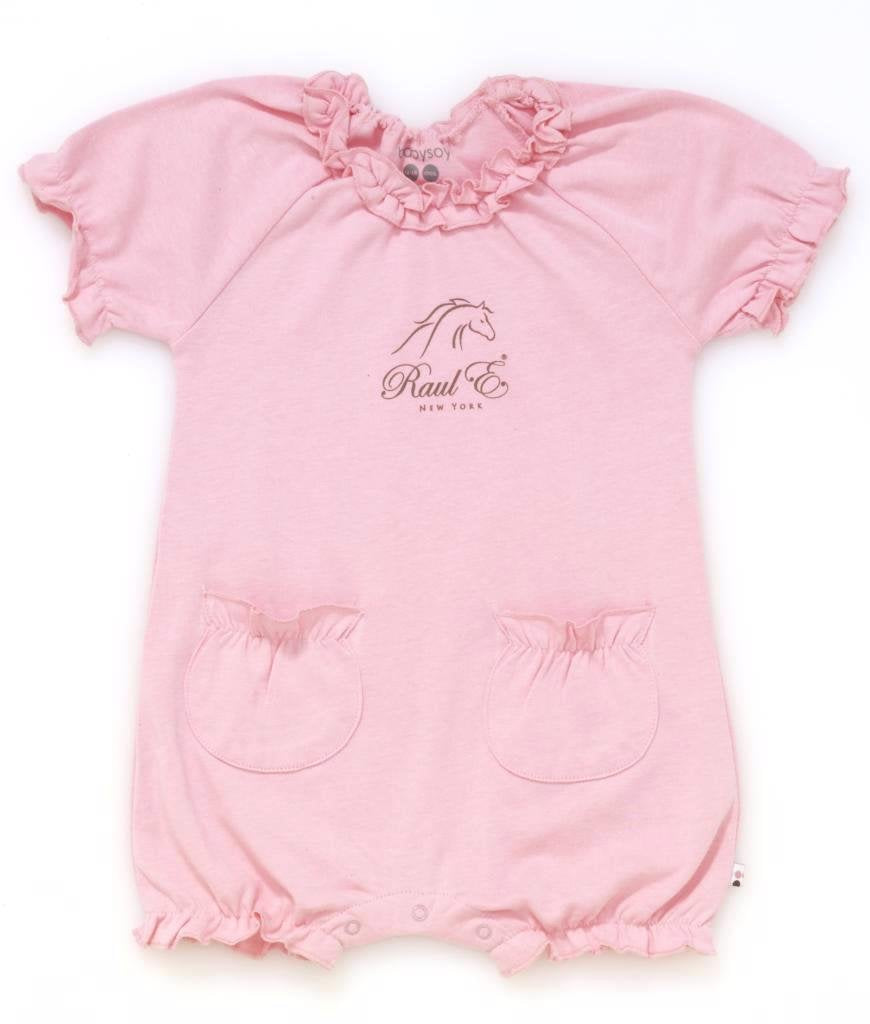 Raul E New York Baby-Girls' Soy Bubble Romper in Petal, featuring soft fabric and a charming bubble design for infants.