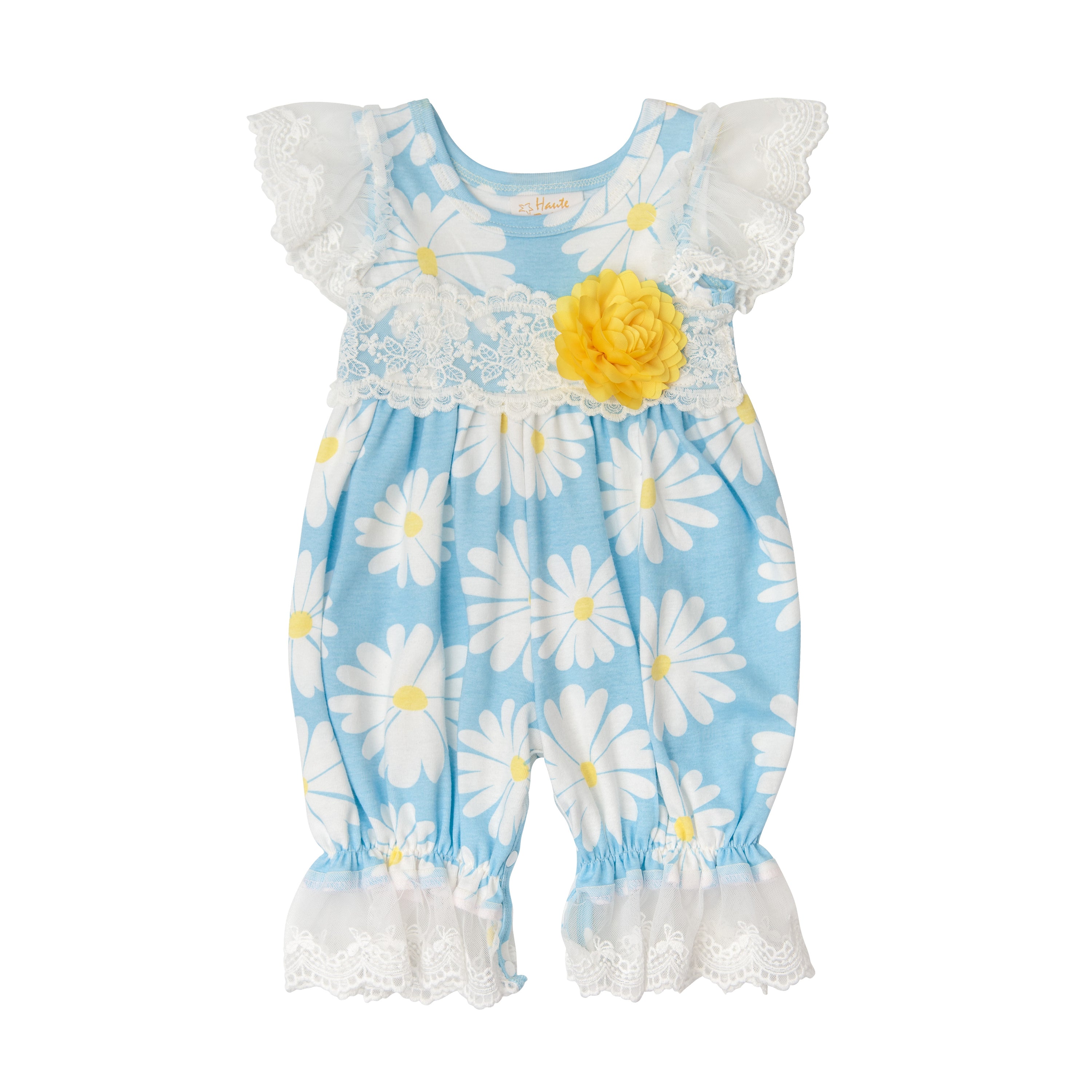 A cute Spring Special Daisy Baby Romper featuring a floral bouquet design, perfect for spring outings and made from soft, comfortable fabric.