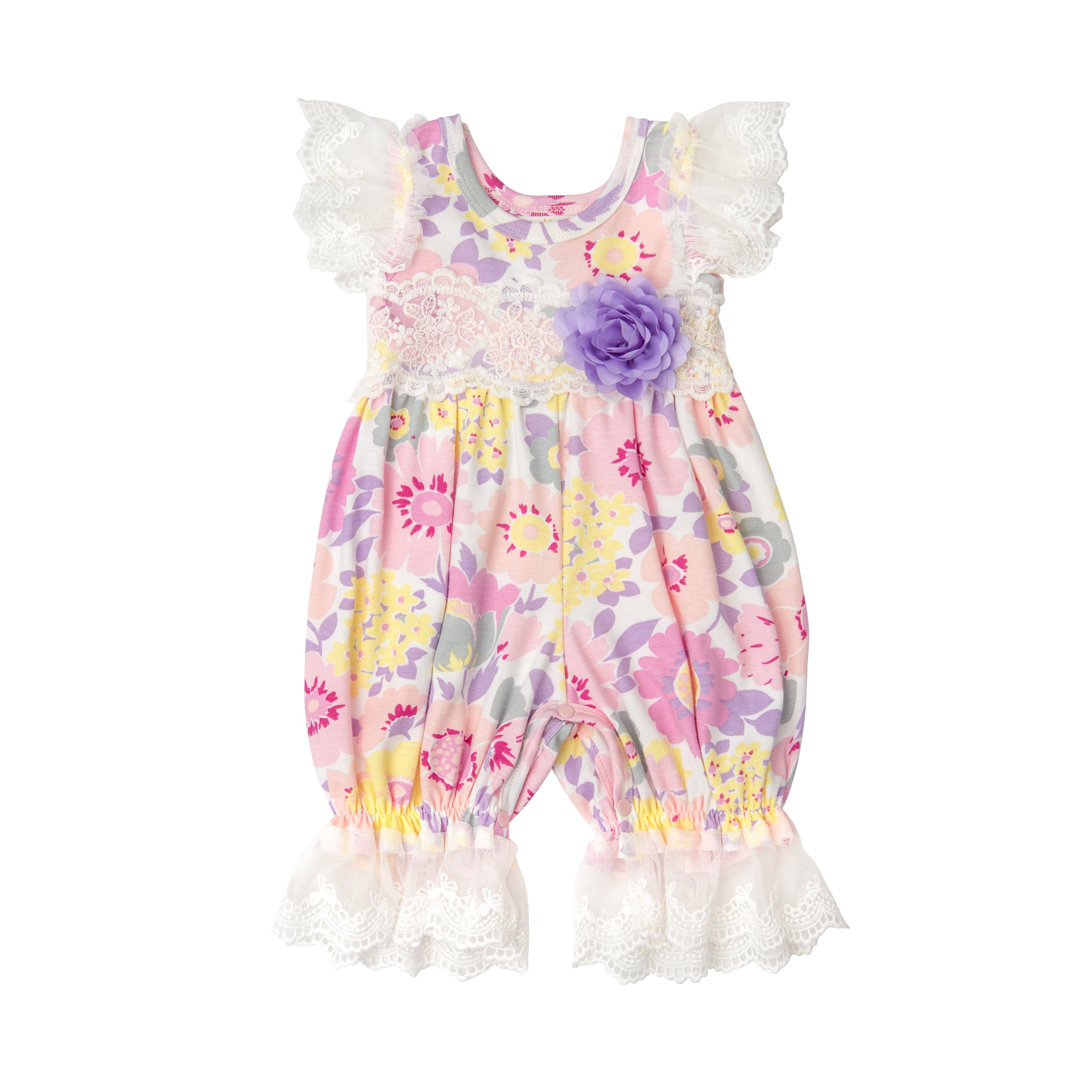 A vibrant Spring Special Floral Bouquet Baby Romper featuring colorful floral patterns, perfect for springtime wear for babies.
