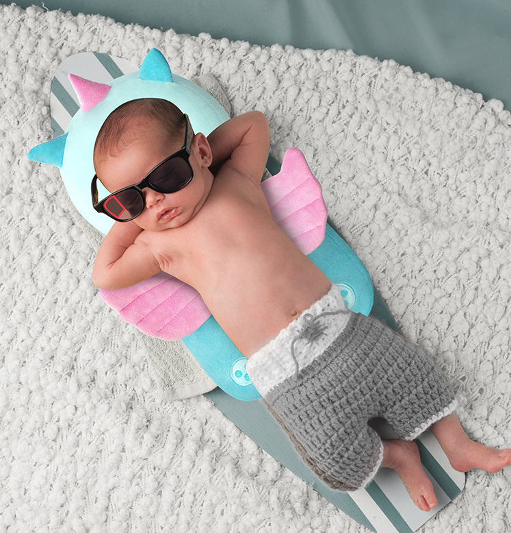 Baby Breathable Tencel Anti-fall Protection Pillow in cute designs, providing safety and comfort for toddlers during playtime.