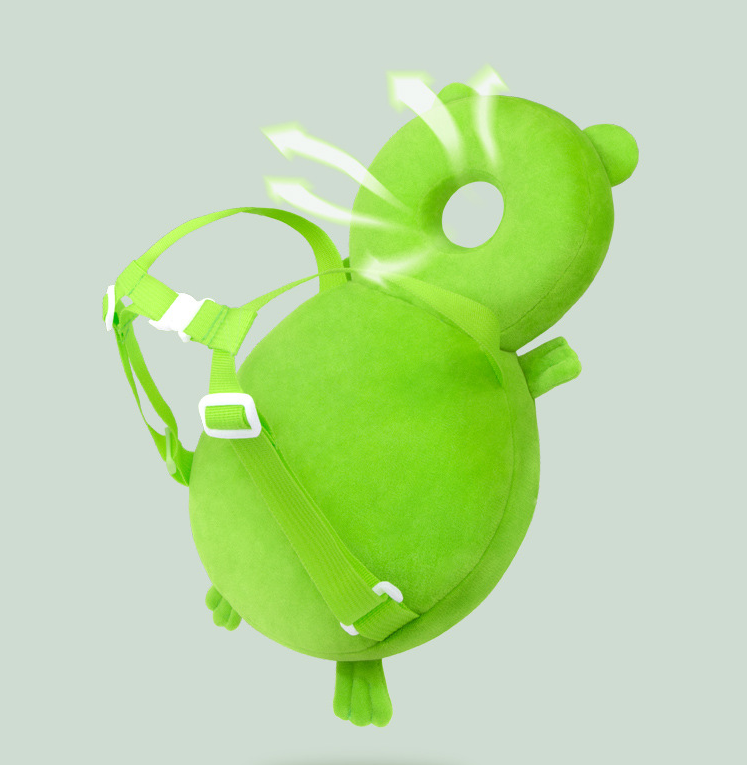 Baby Breathable Tencel Anti-fall Protection Pillow in cute designs, providing safety and comfort for toddlers during playtime.