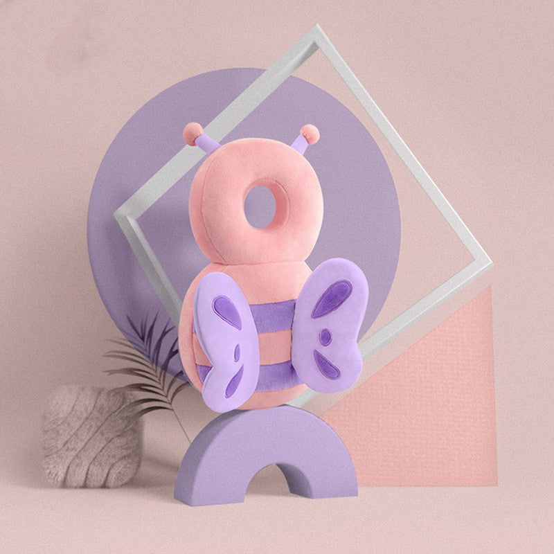 Baby Breathable Tencel Anti-fall Protection Pillow in cute designs, providing safety and comfort for toddlers during playtime.