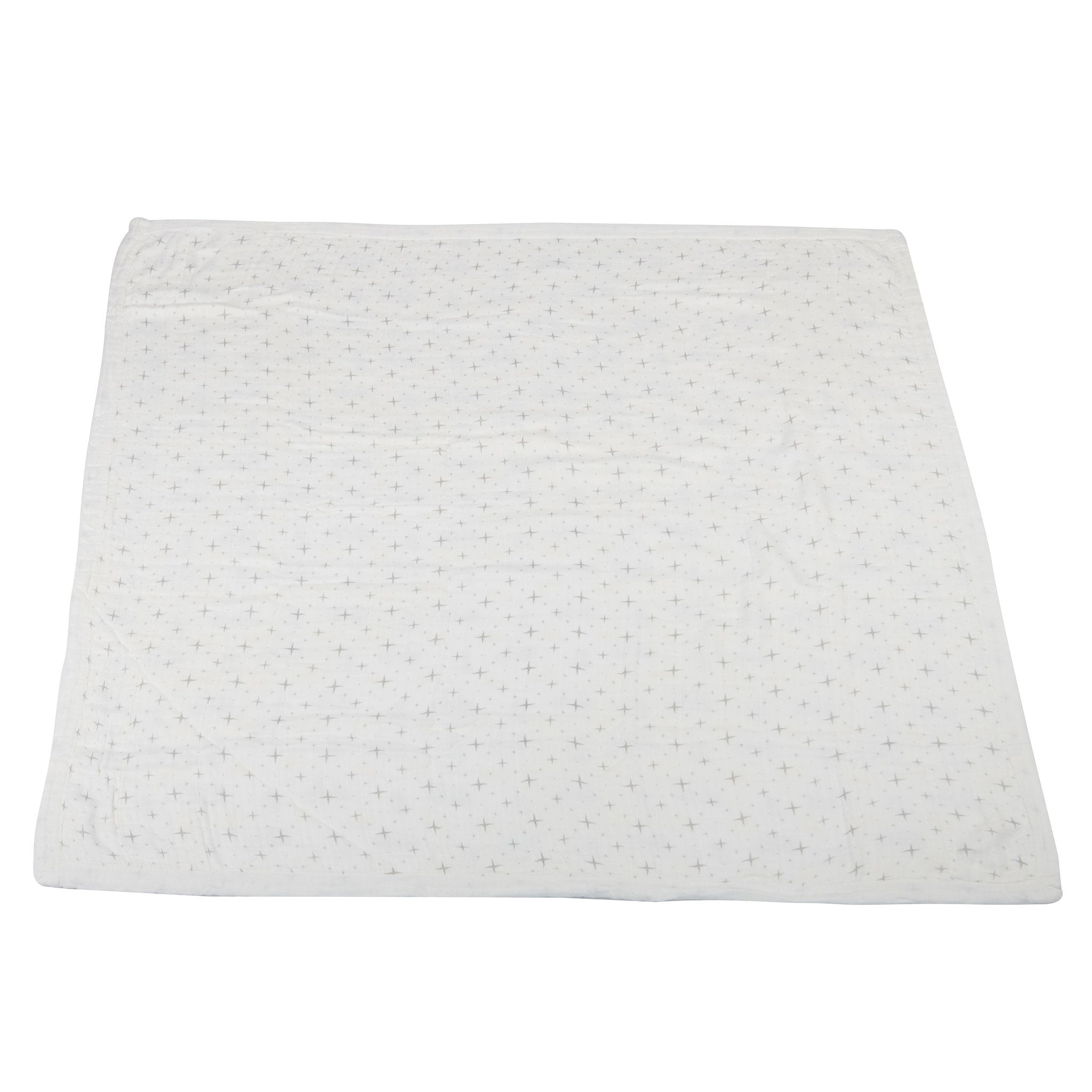 A cozy Hot Air Balloon and Northern Star Bamboo Muslin Blanket, featuring a whimsical design, perfect for children, made from 100% natural bamboo muslin.