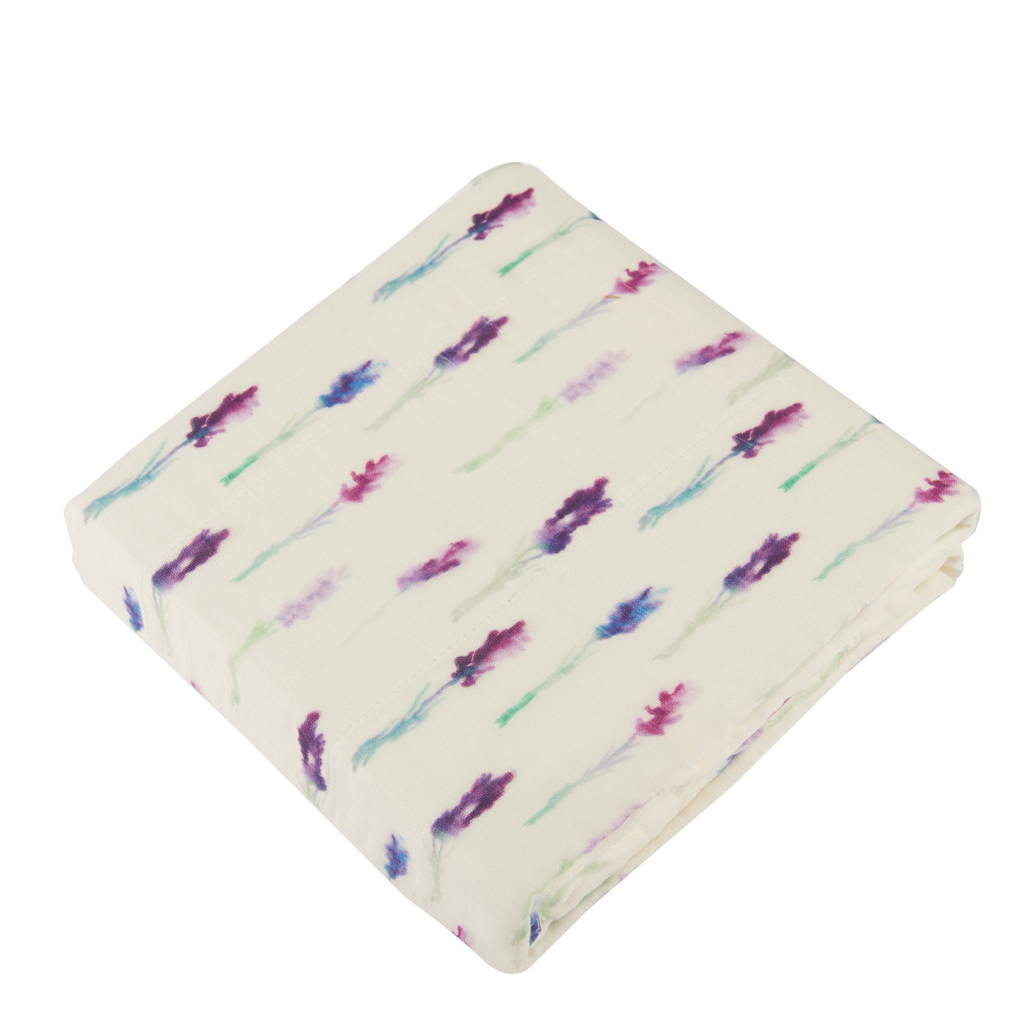 Lavender and White Newcastle Blanket made of soft bamboo muslin, featuring a cozy four-layer design perfect for kids.