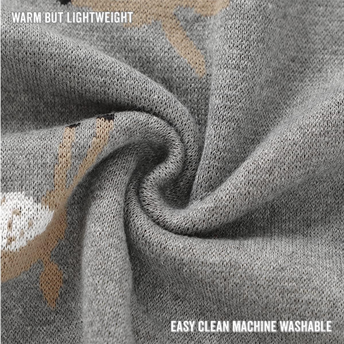 Luxury Cotton Deer Knit Swaddle Baby Blanket featuring a soft, breathable design with a charming deer pattern, perfect for newborns and toddlers.