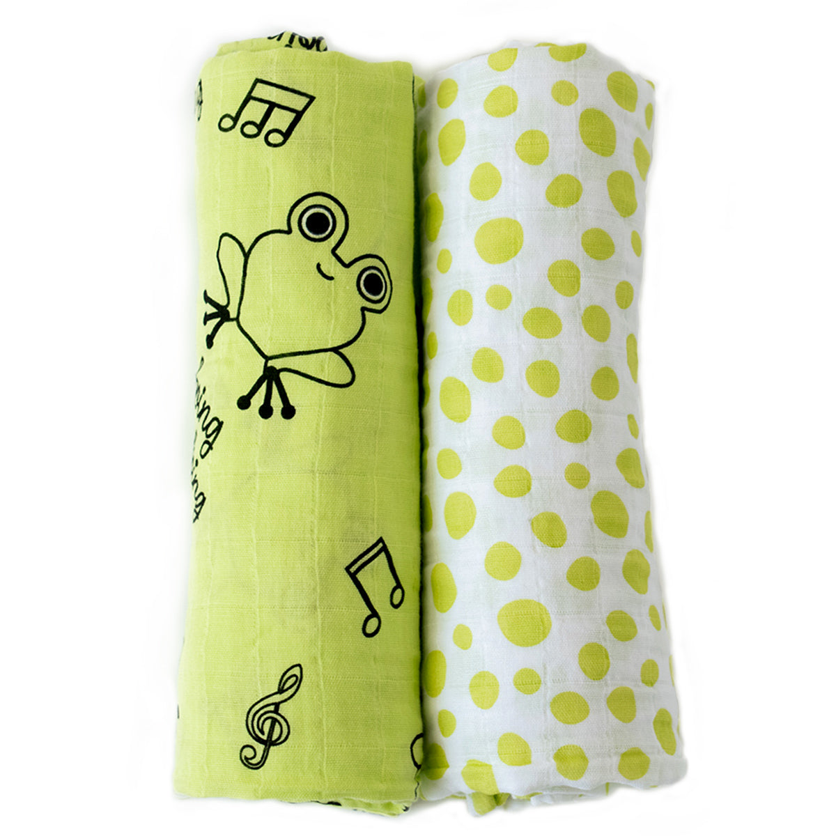 Milk&Moo Cacha Frog Musselin Wickeldecke 2er-Set aus türkischer Baumwolle, weich und vielseitig einsetzbar für Babys.