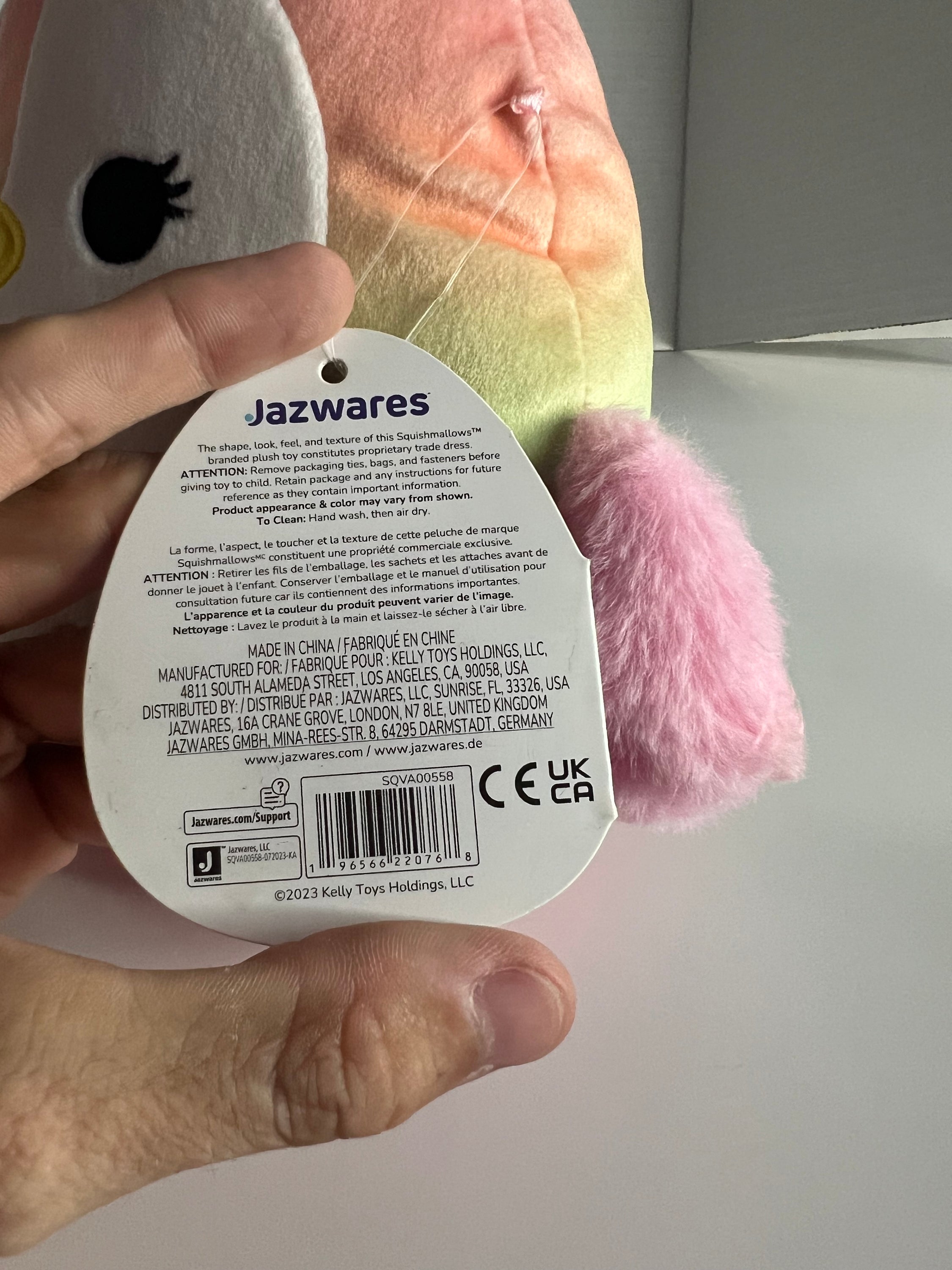 8-inch Louisa the Penguin Squishmallow with multicolor design, perfect for Valentine's Day gifting.