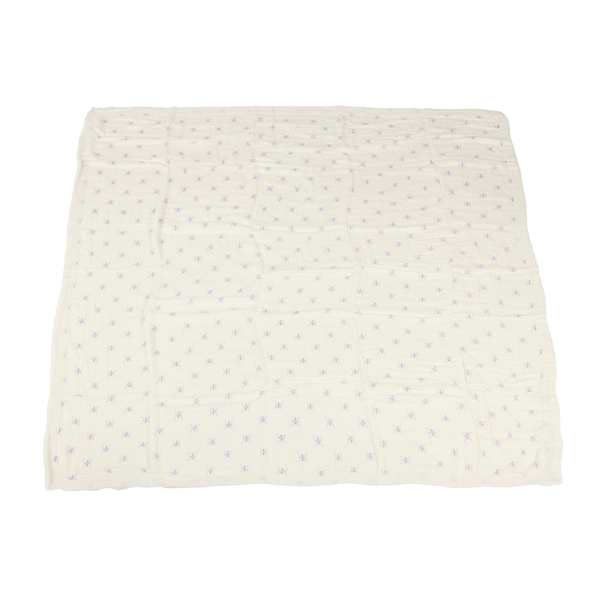 Watercolor Star and White Newcastle Blanket featuring a soft bamboo muslin fabric, designed for kids, measuring 47x47 inches.