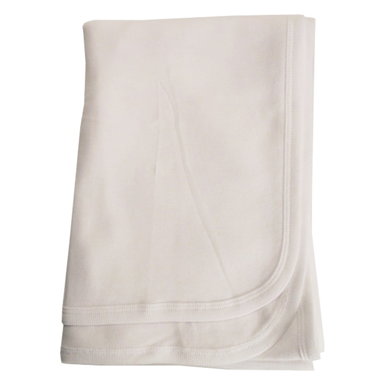 Bamini White Flannel Receiving Blanket, soft cotton fabric, finished edges, perfect for babies, measuring 30 x 40 inches.