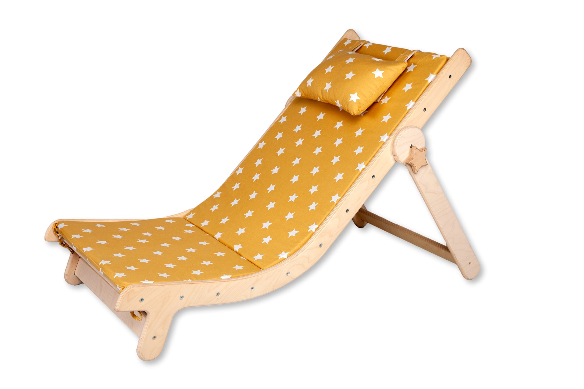 Adjustable lounge chair for kids with a comfy removable pad, designed for comfort and style.