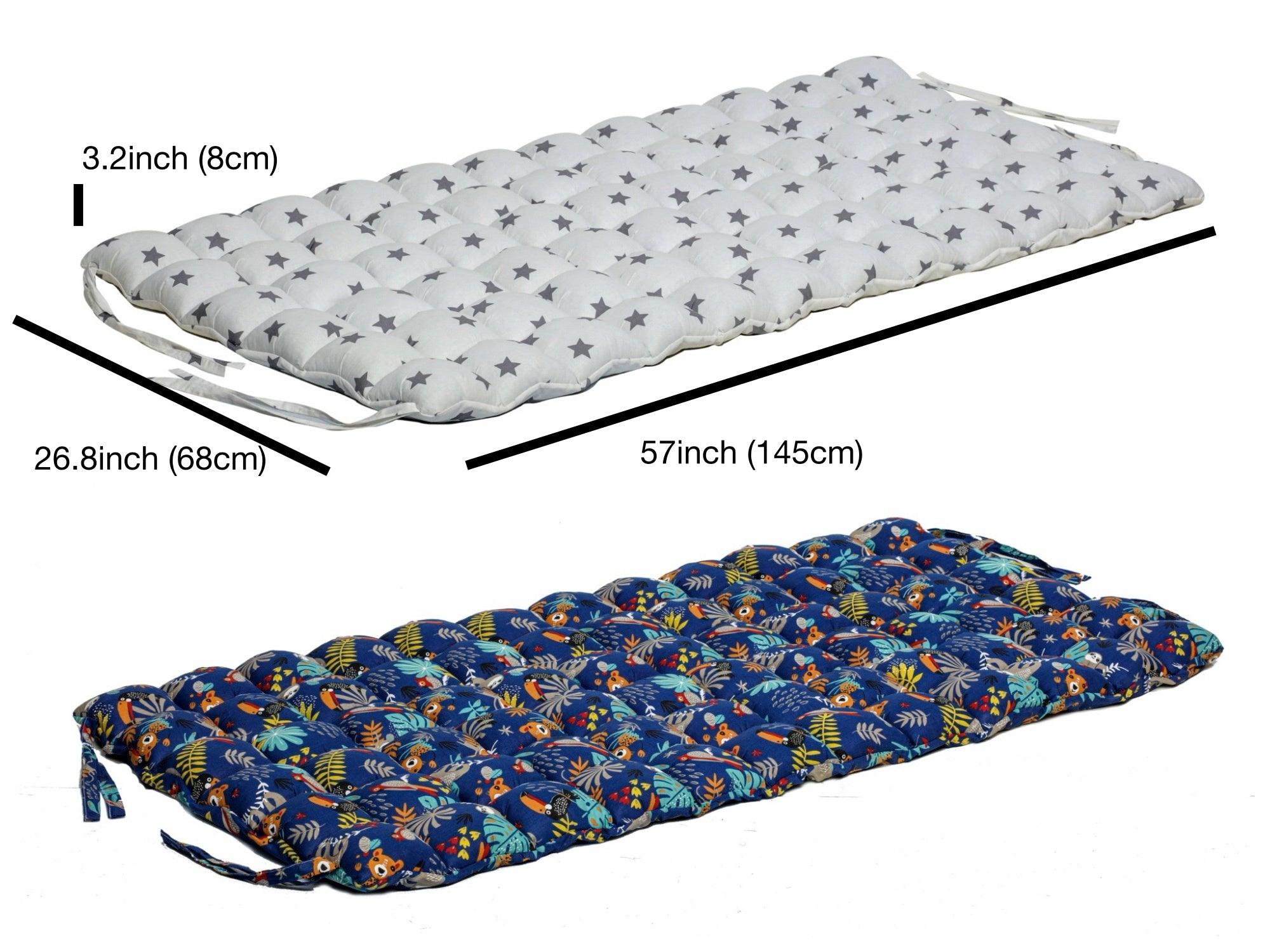 Wooden climbing arch set with ladder ramp and blue star pillow, designed for children's outdoor play.