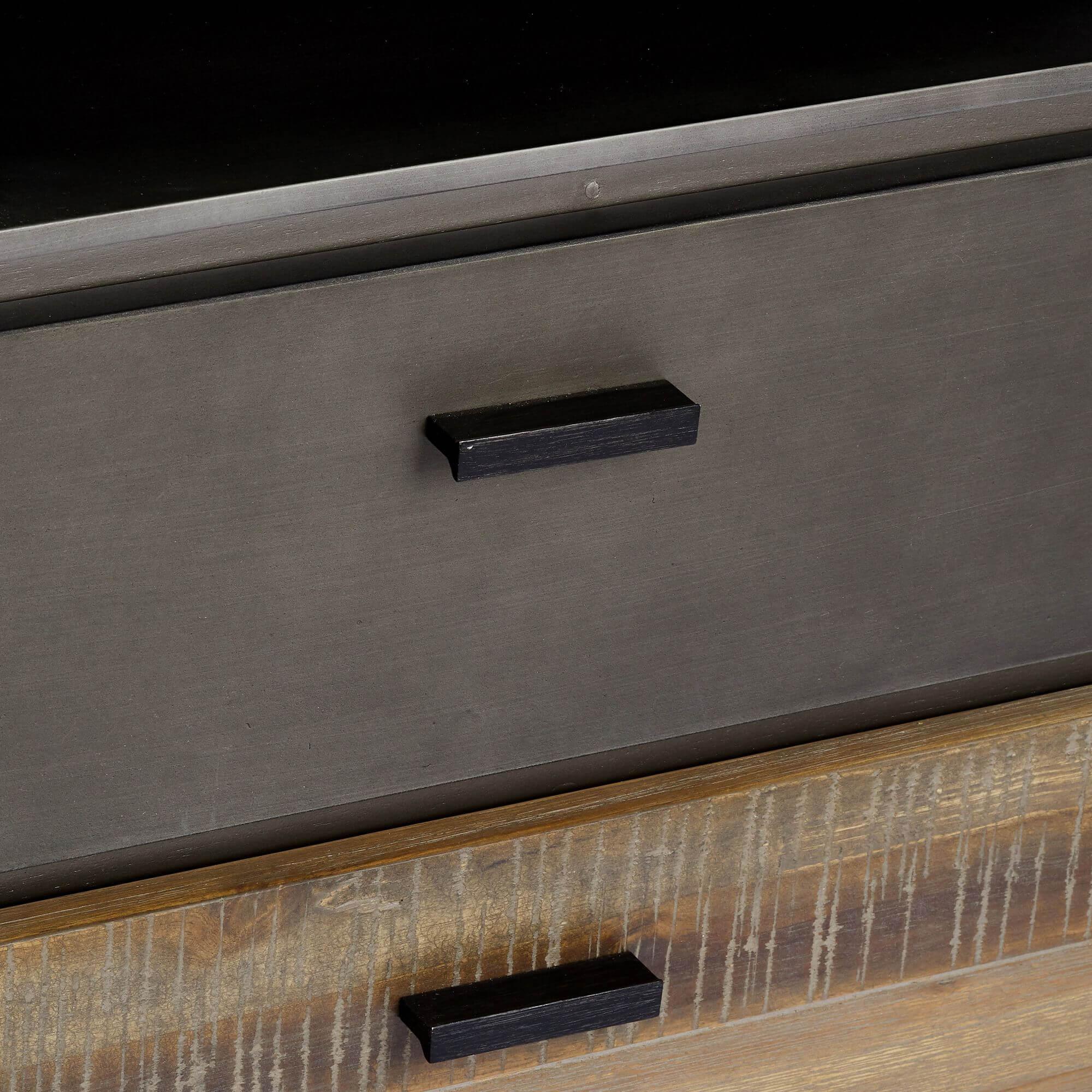 Highboard Malaga made of solid acacia wood, featuring elegant design and functional storage compartments.