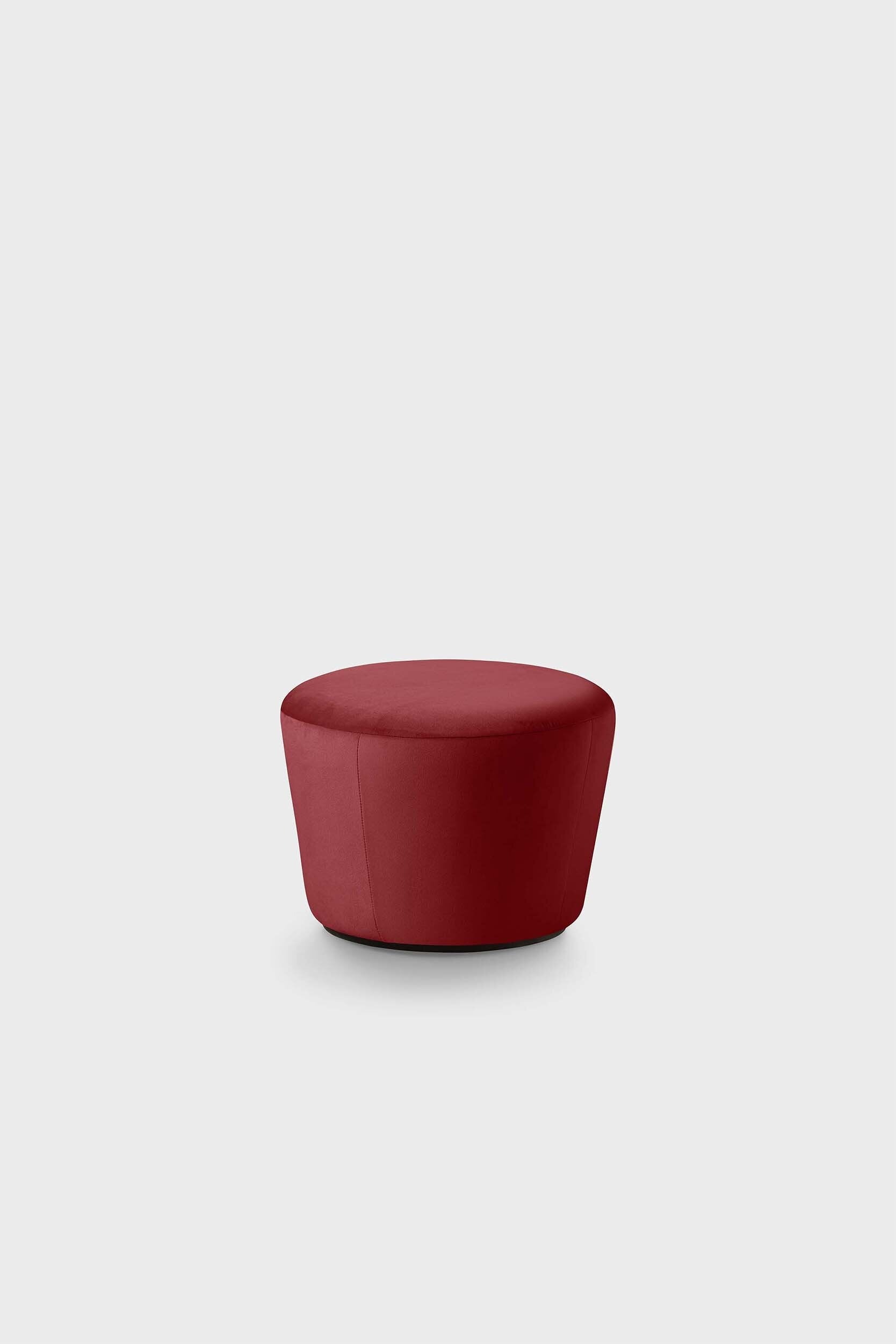 Naïve Pouf featuring a cupcake silhouette in soft velour, perfect for stylish seating in any room.