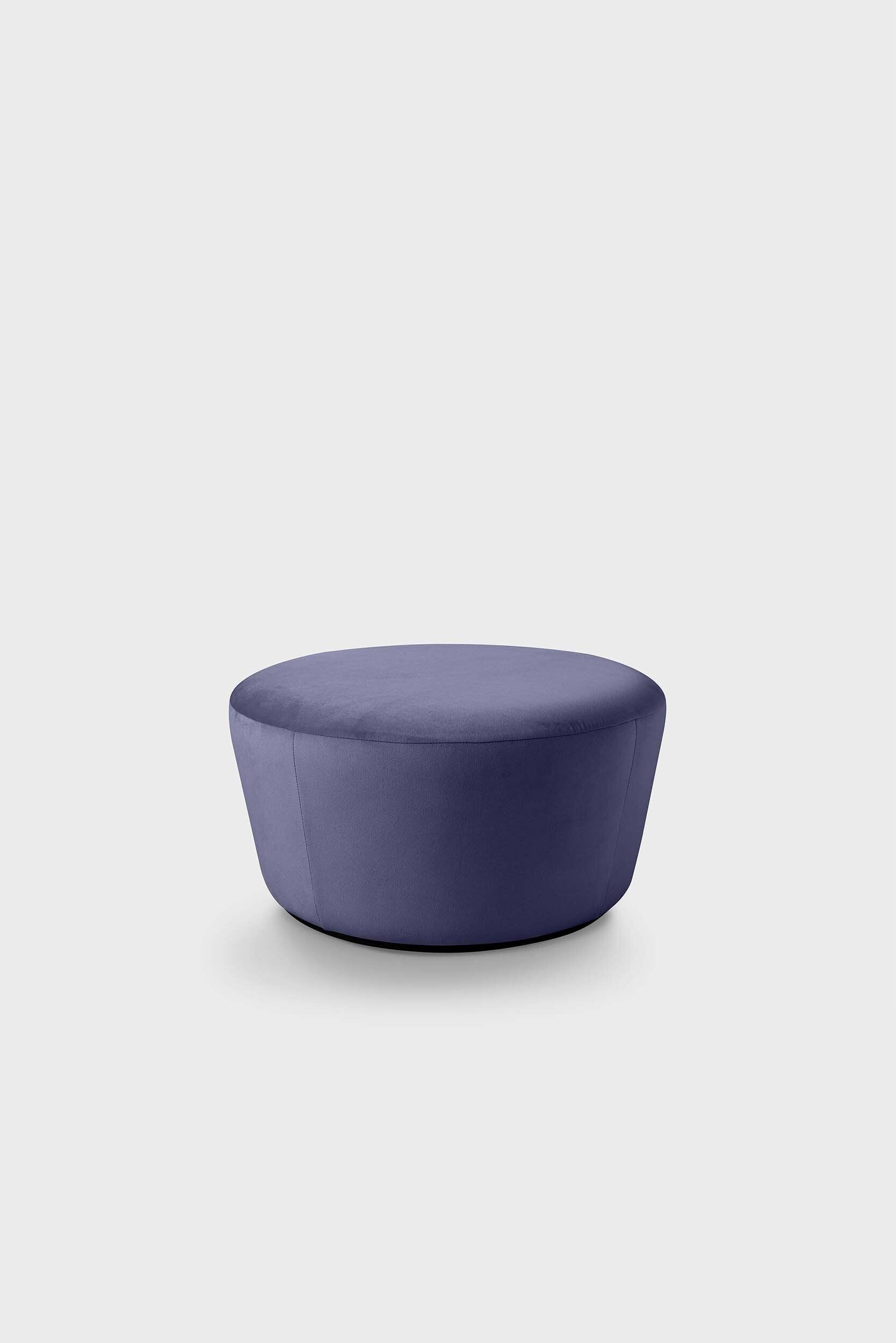 Naïve Pouf featuring a cupcake silhouette in soft velour, perfect for stylish seating in any room.