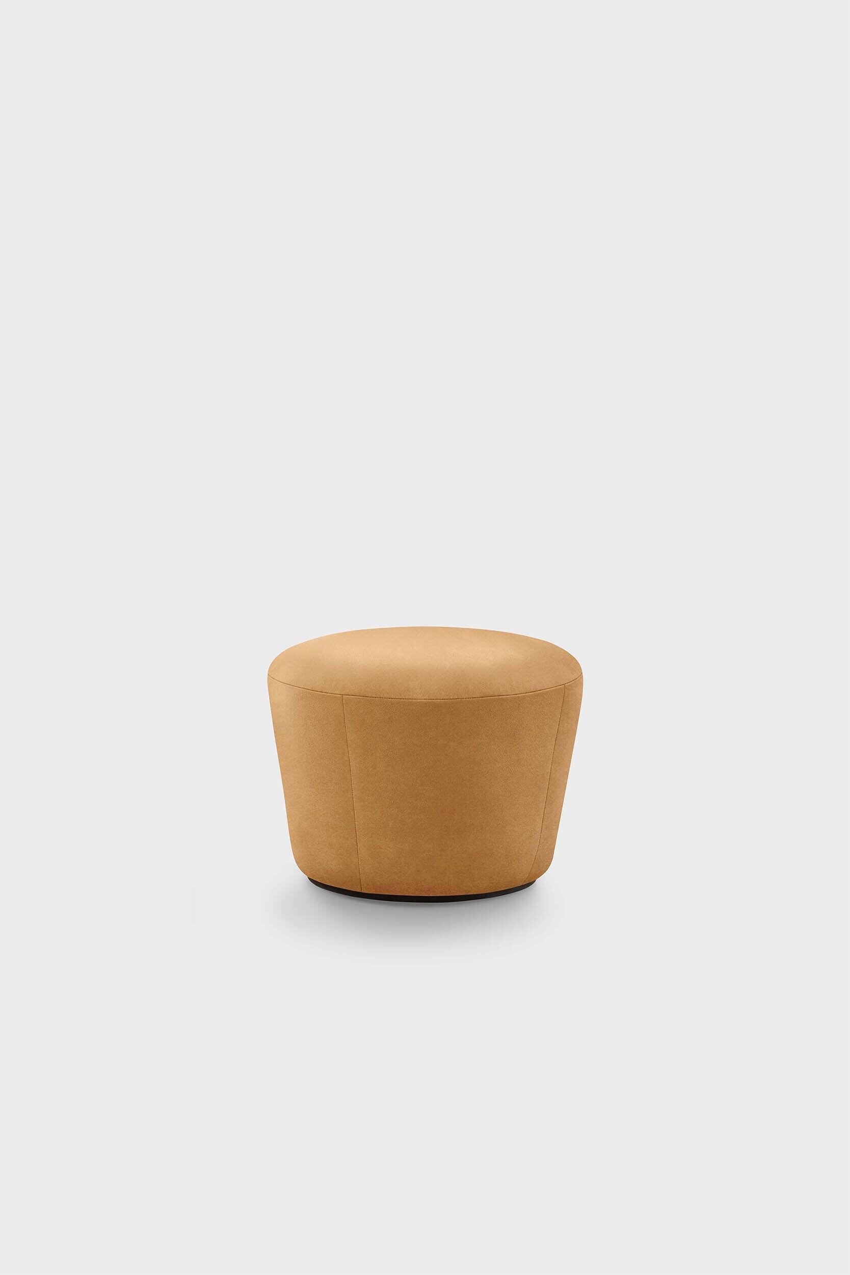 Naïve Pouf featuring a cupcake silhouette in soft velour, perfect for stylish seating in any room.