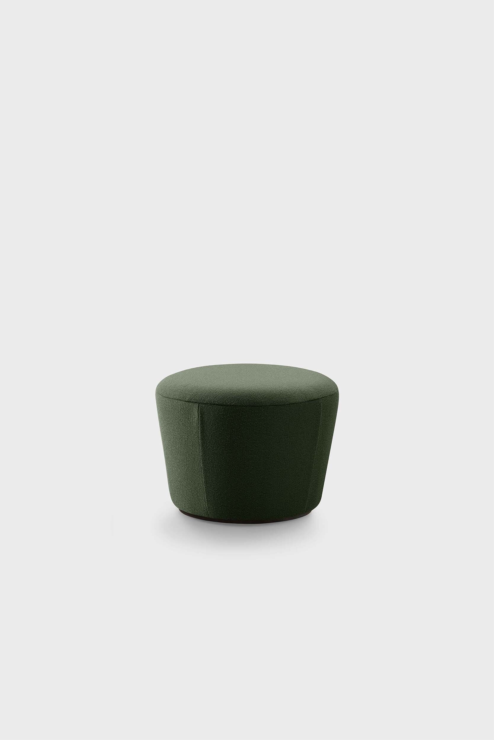 Naïve Pouf featuring a cupcake silhouette in soft velour, perfect for stylish seating in any room.