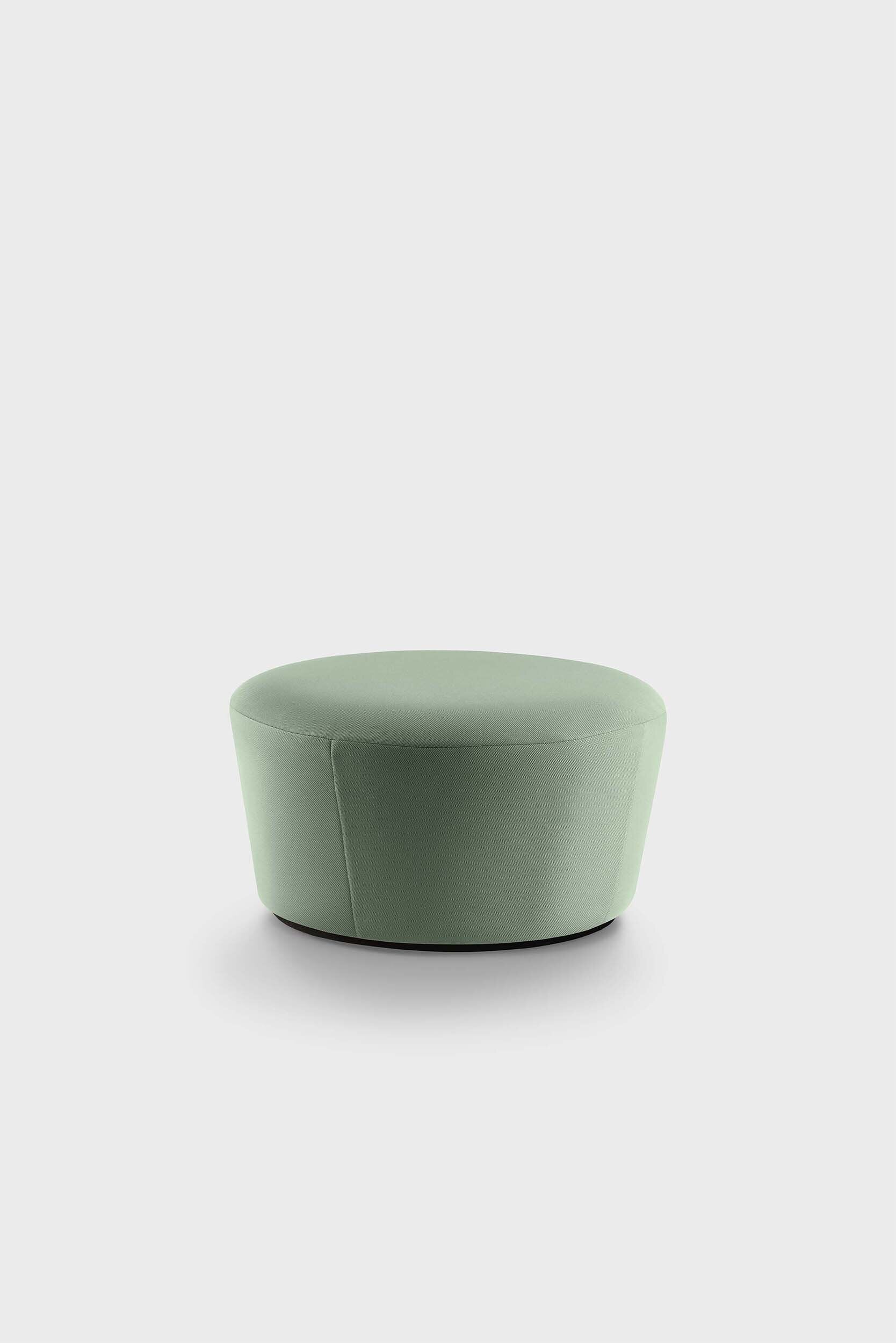 Naïve Pouf featuring a cupcake silhouette in soft velour, perfect for stylish seating in any room.