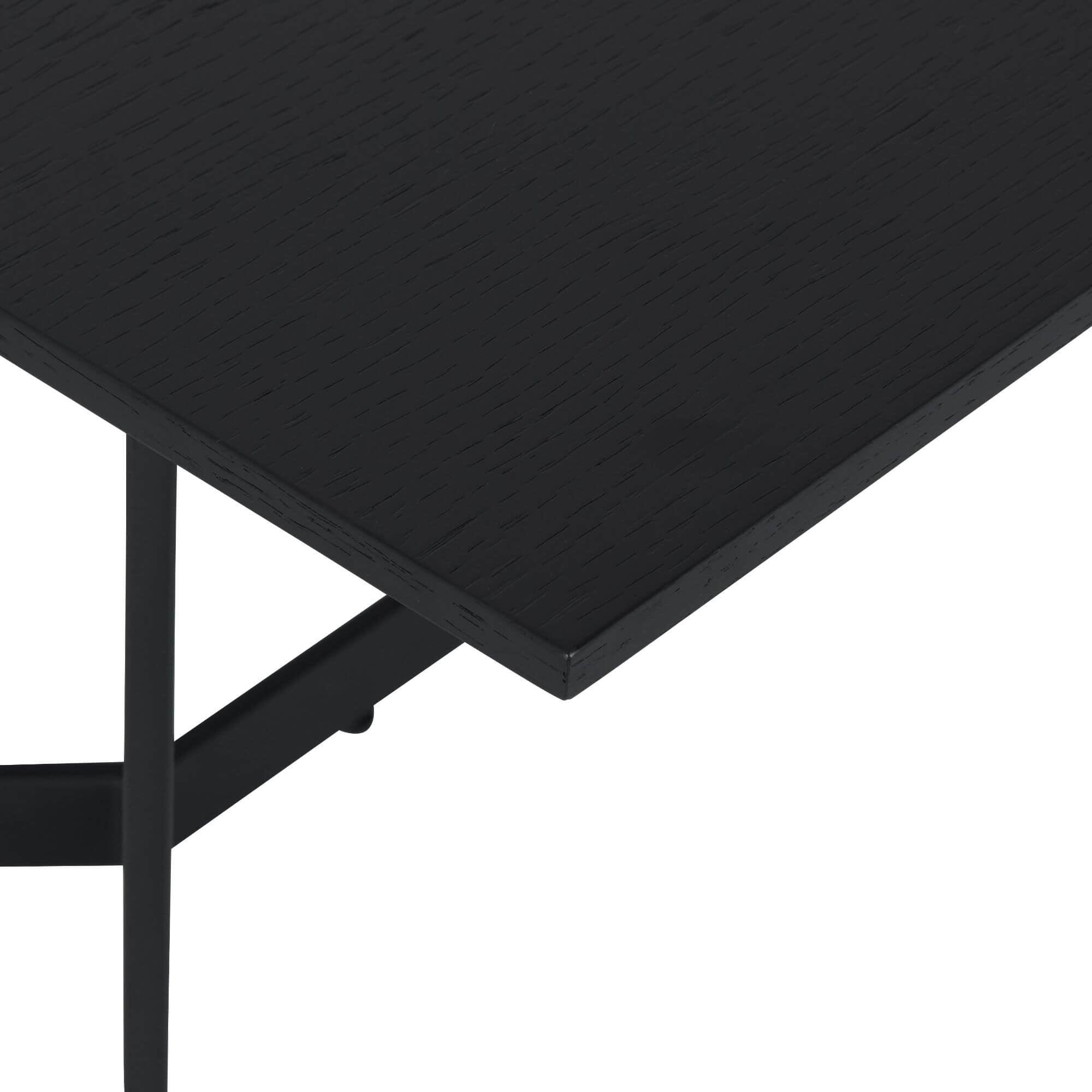 Rectangular Black Oak Coffee Table 140x80 cm Tokyo with sleek design and spacious surface, perfect for modern interiors.
