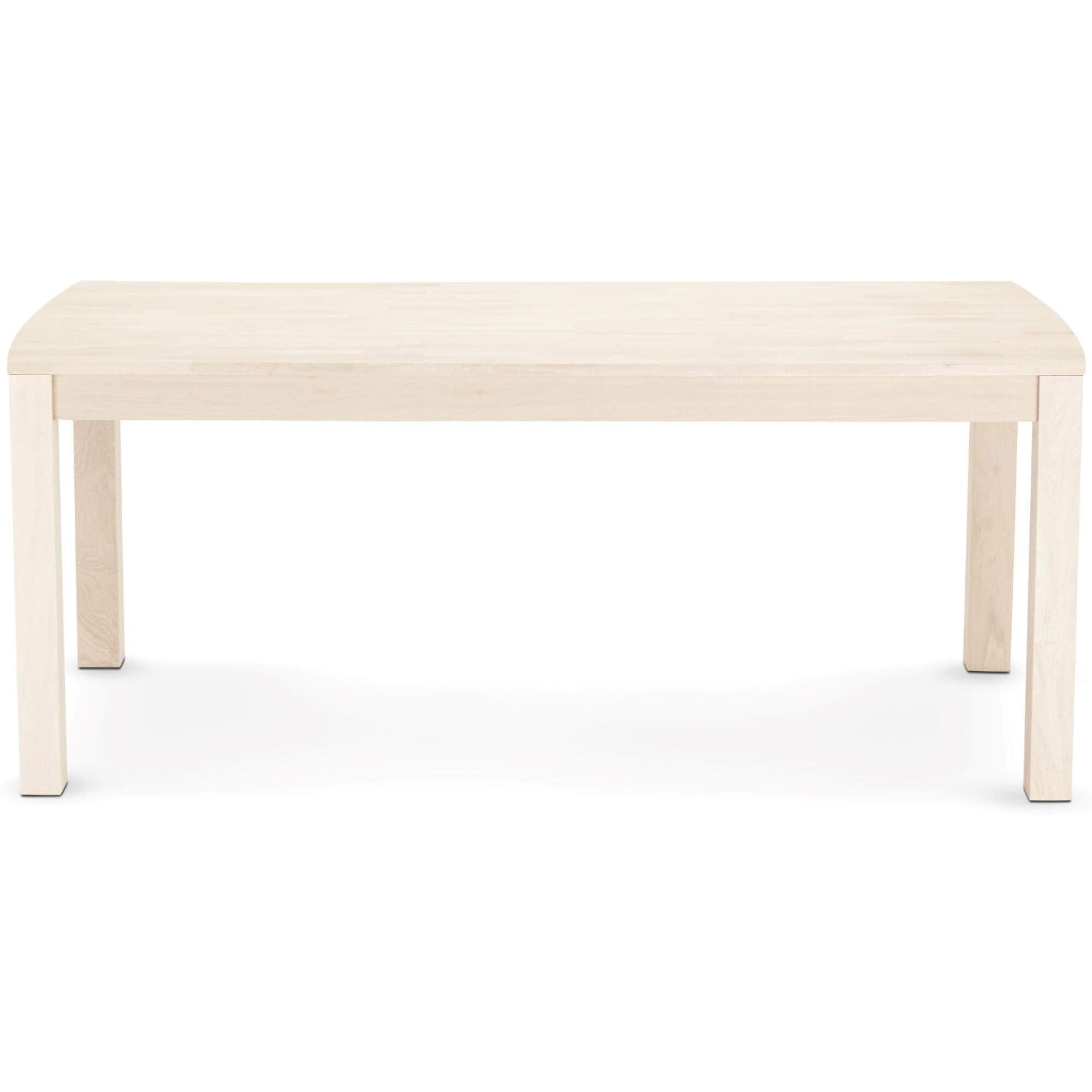 Rectangular Solid Oak Dining Table 180x90 cm Paris with white-oil finish, showcasing clean lines and natural wood variations.