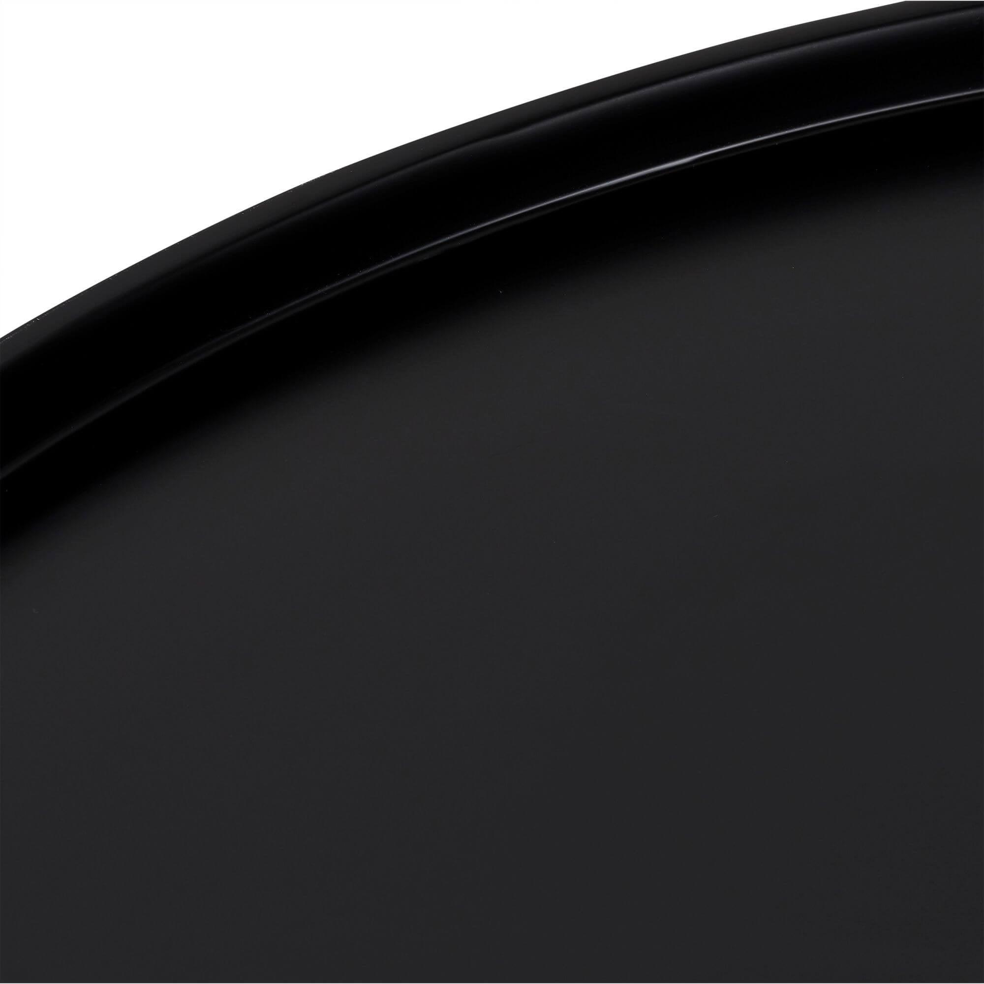 Opus round black coffee table with a diameter of 90 cm, showcasing Scandinavian design and elegant craftsmanship.