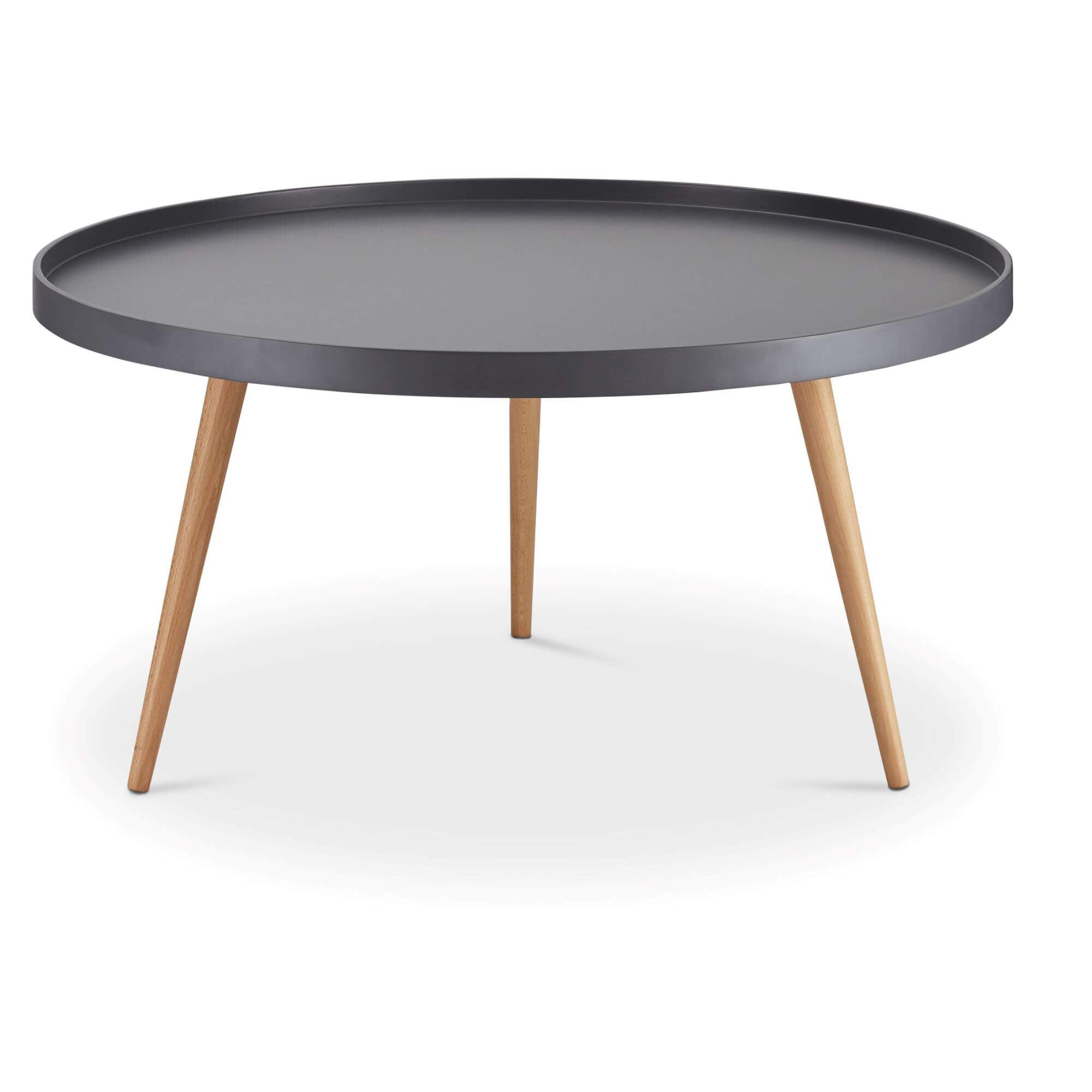 Opus Round Grey Coffee Table with a sleek Scandinavian design, featuring a 90 cm diameter and elegant grey finish, perfect for modern interiors.