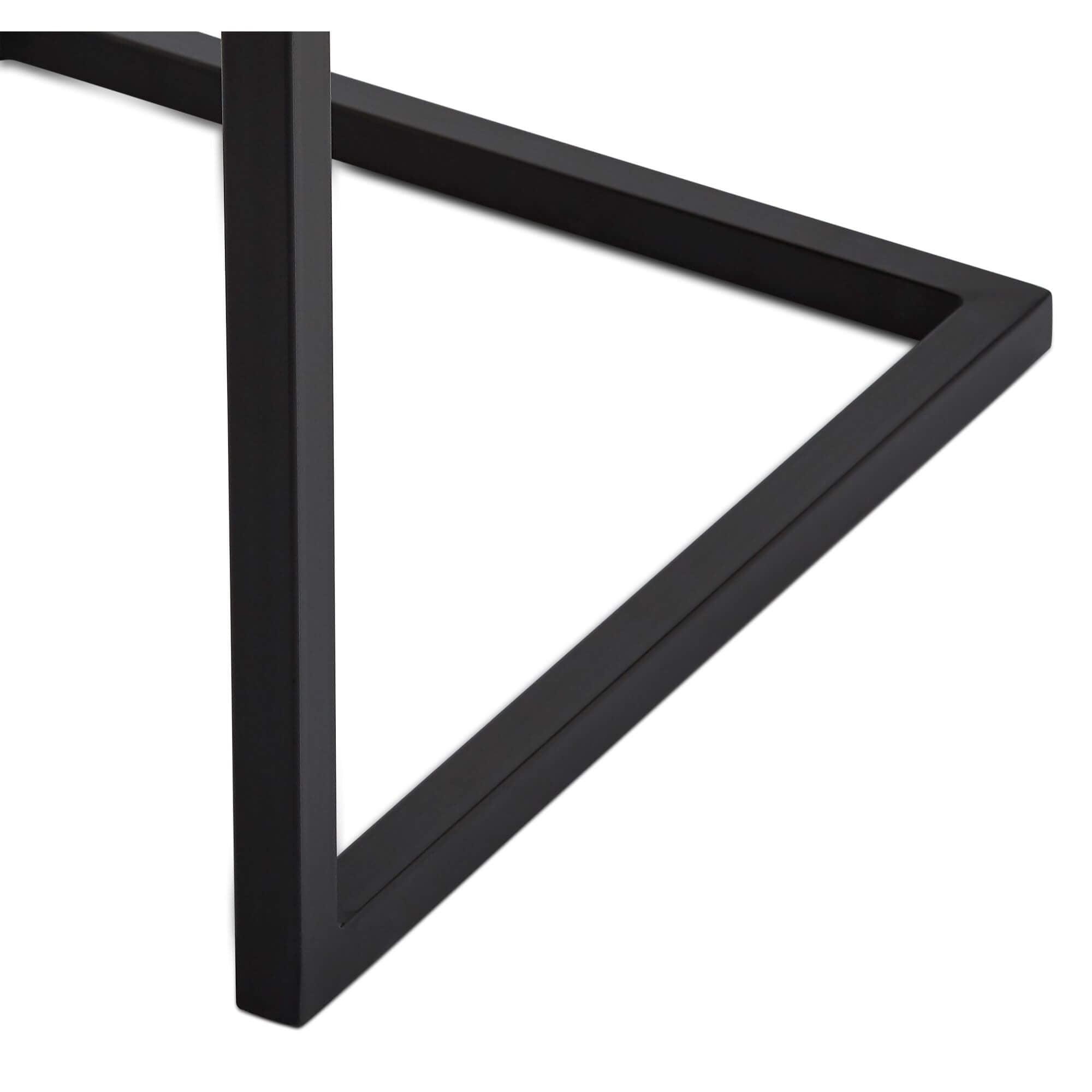 Set of 2 elegant black dining chairs with luxurious stitching and soft padding, perfect for dining or office use.