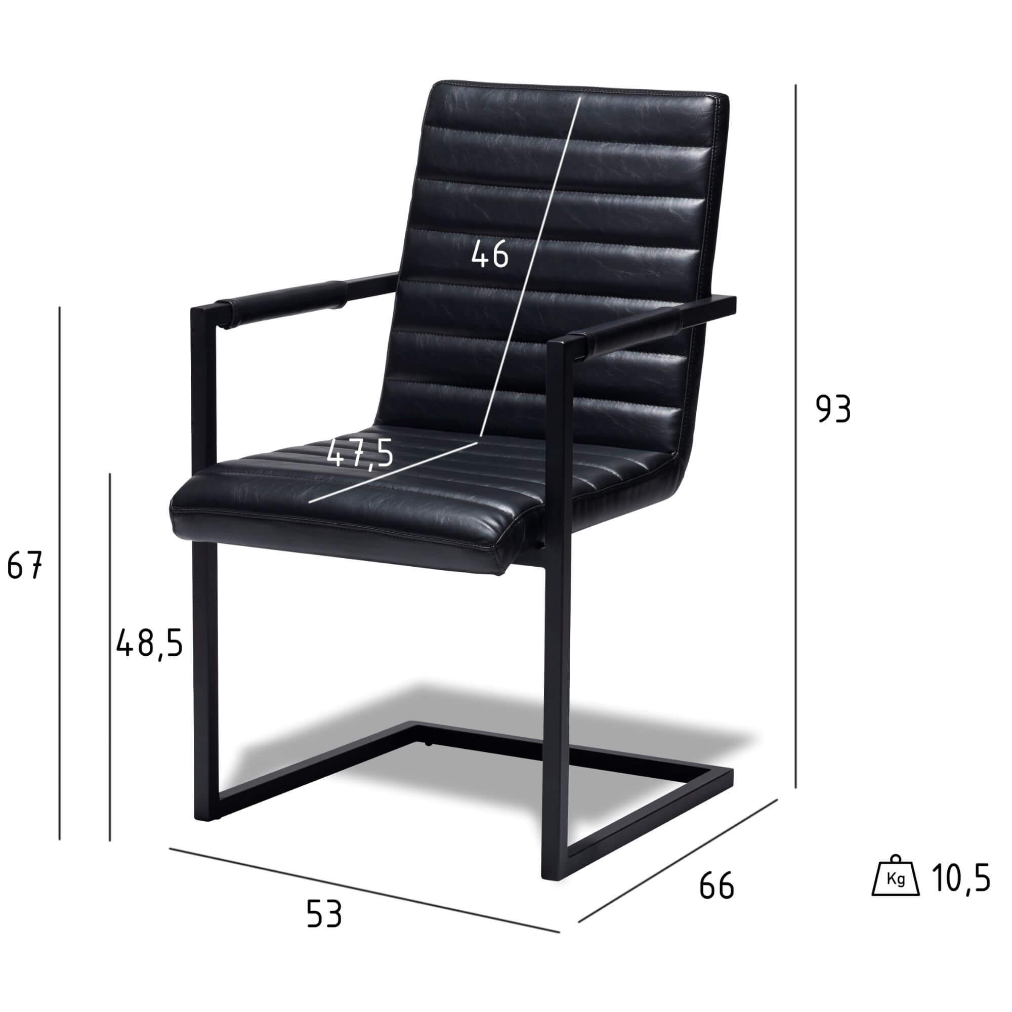 Set of 2 elegant black dining chairs with luxurious stitching and soft padding, perfect for dining or office use.