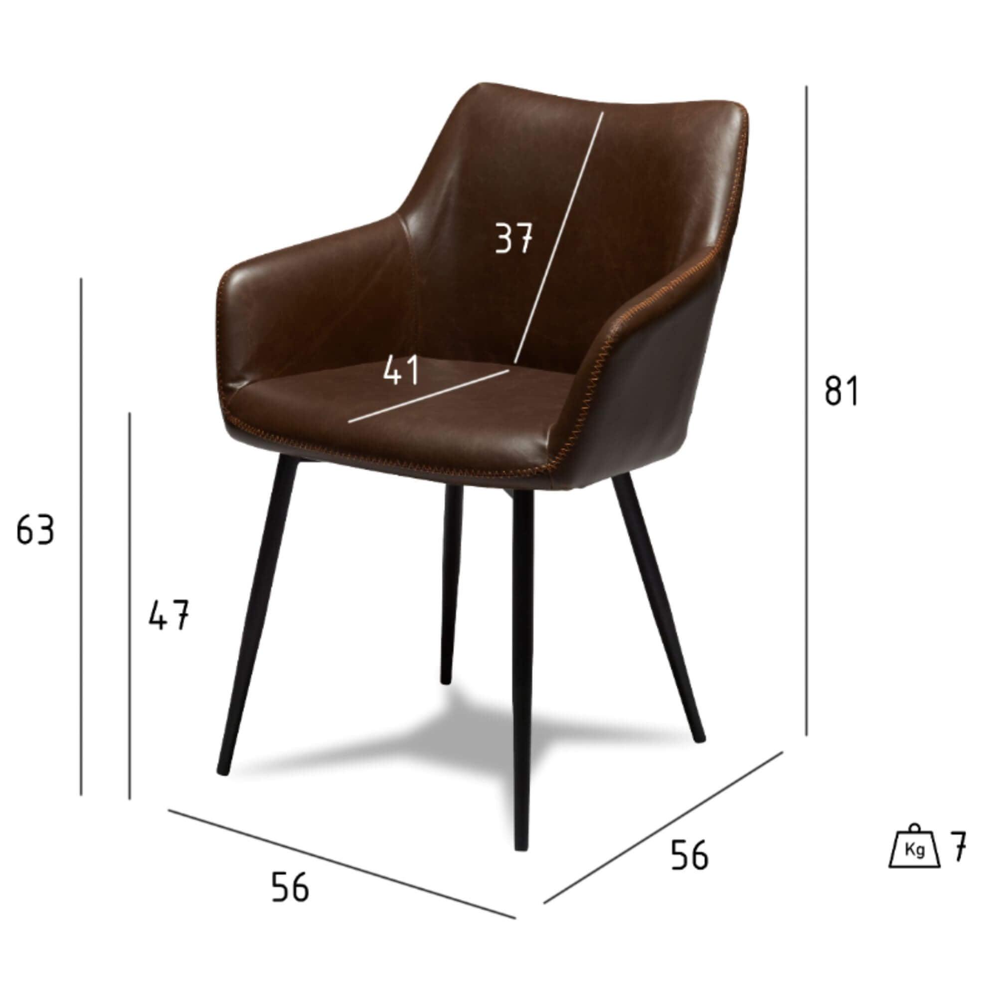 Set of 2 elegant dark brown dining chairs with soft foam cushions and decorative stitching, perfect for stylish dining spaces.