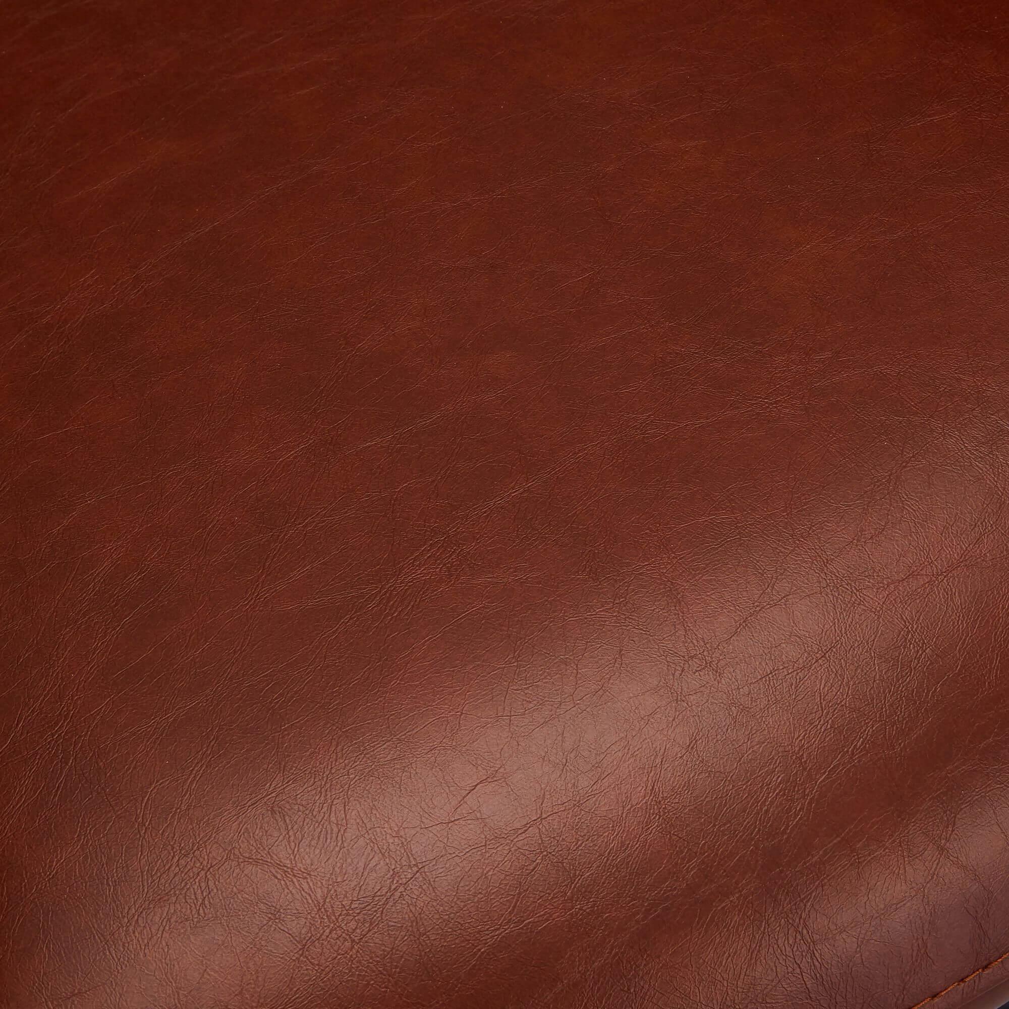 Set of 2 light brown dining chairs with elegant stitching and swivel function, perfect for vintage or industrial decor.