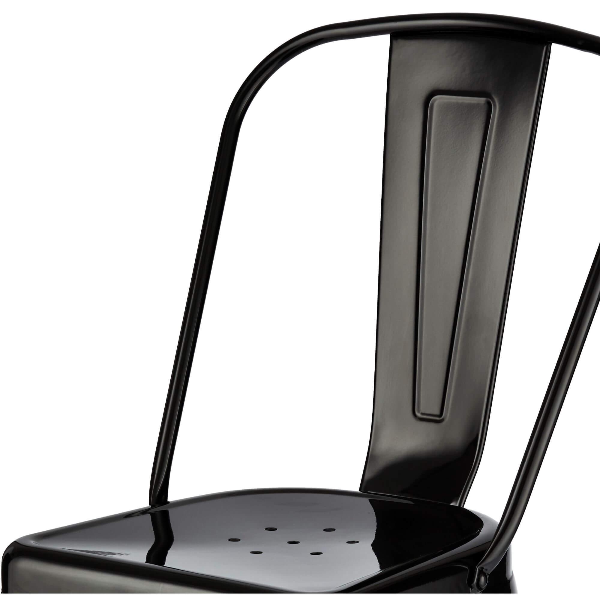 Set of 4 stylish black dining chairs Korona with a modern all-metal design, perfect for contemporary interiors.