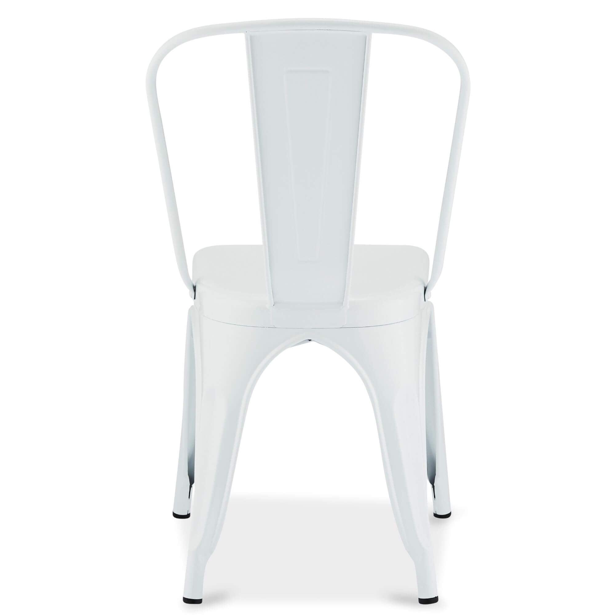 Set of 4 stylish white dining chairs Korona with a modern metal structure, perfect for contemporary interiors.