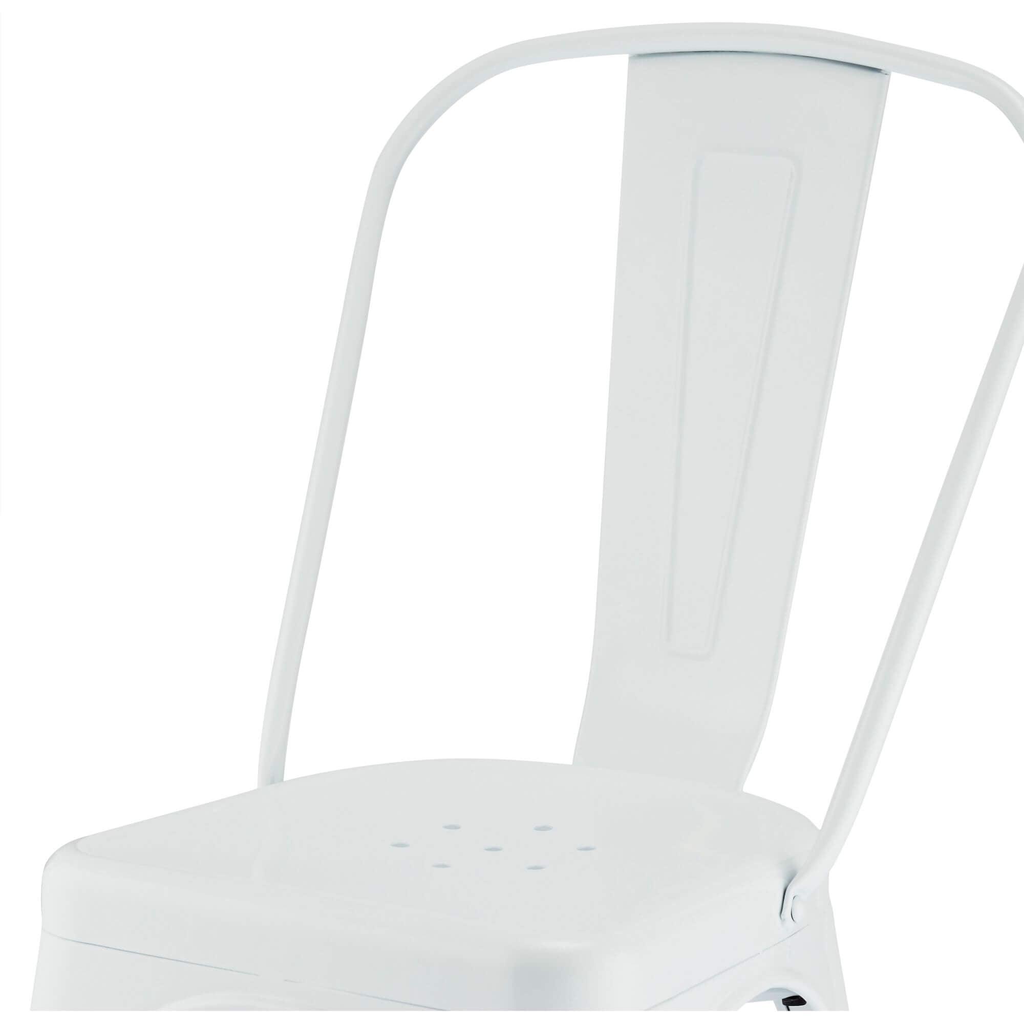 Set of 4 stylish white dining chairs Korona with a modern metal structure, perfect for contemporary interiors.