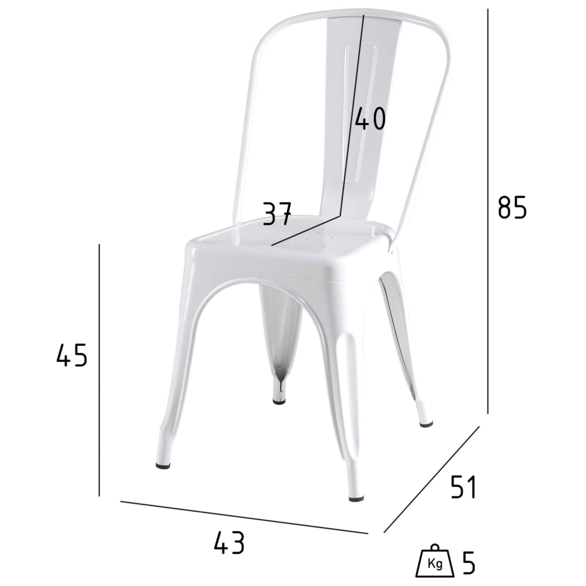 Set of 4 stylish white dining chairs Korona with a modern metal structure, perfect for contemporary interiors.