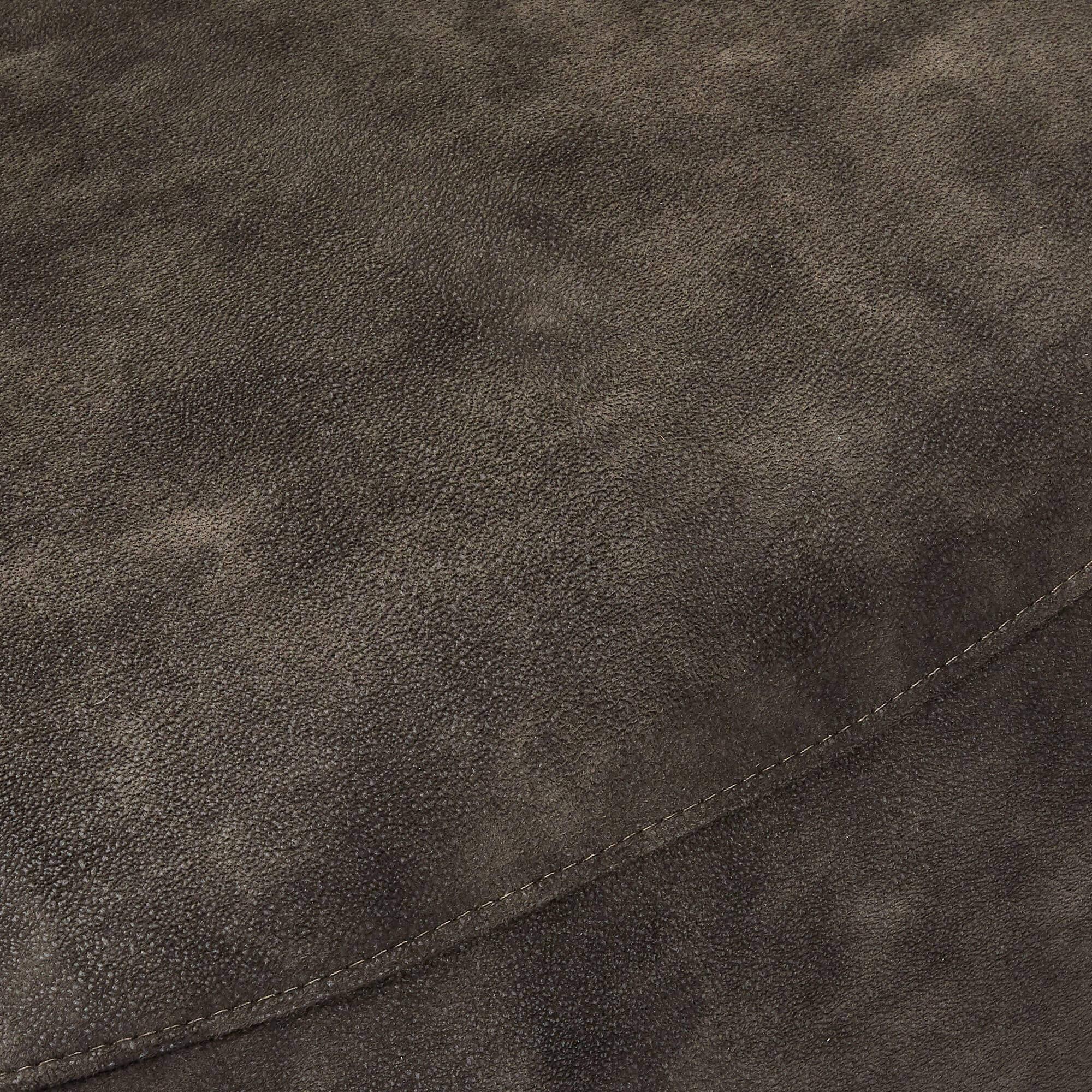 Alexa Brown Left Sofa Module with armrest, showcasing luxurious fabric and reclining feature.