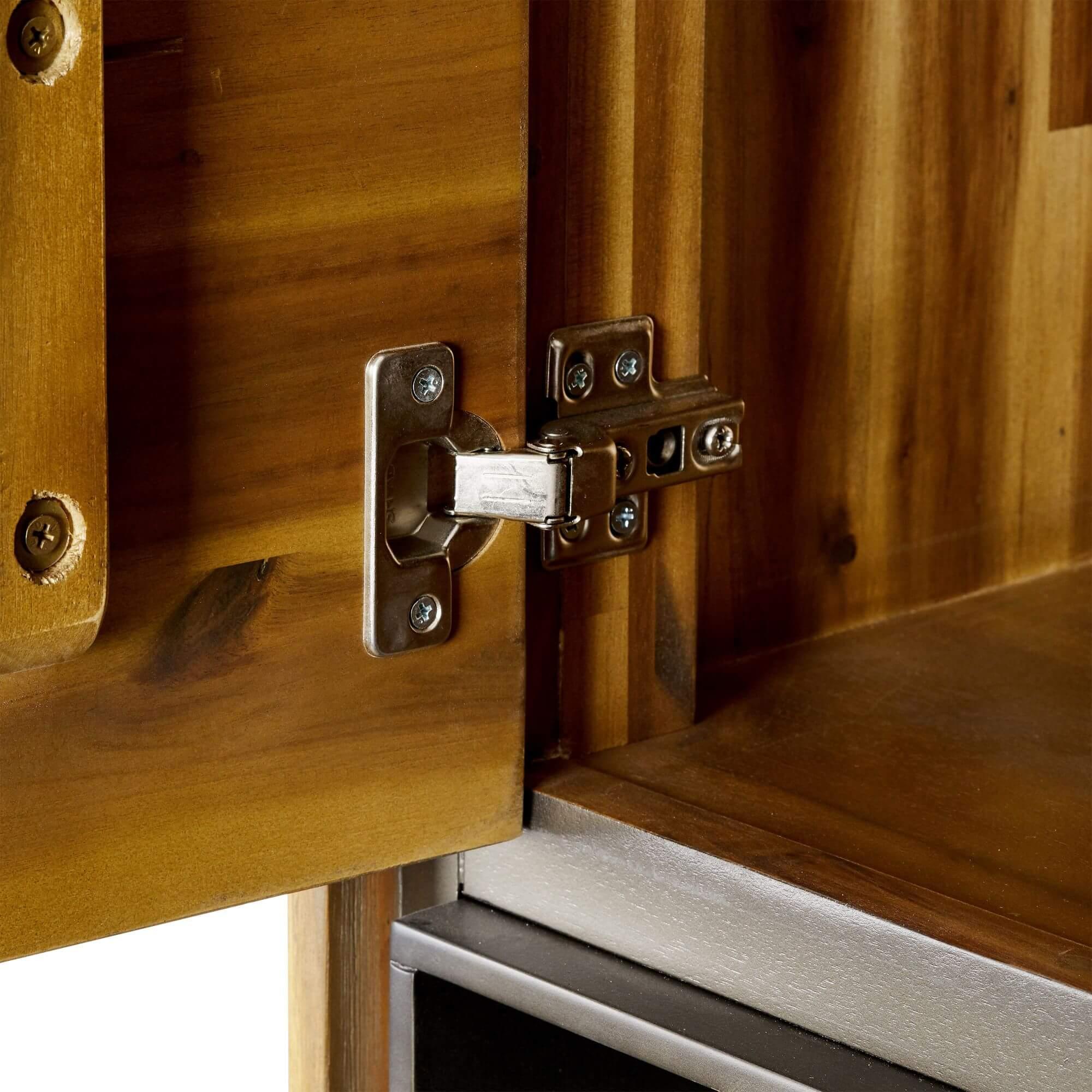 Malaga Solid Acacia Wall Cabinet showcasing its stylish design and natural wood finish, perfect for versatile storage solutions.