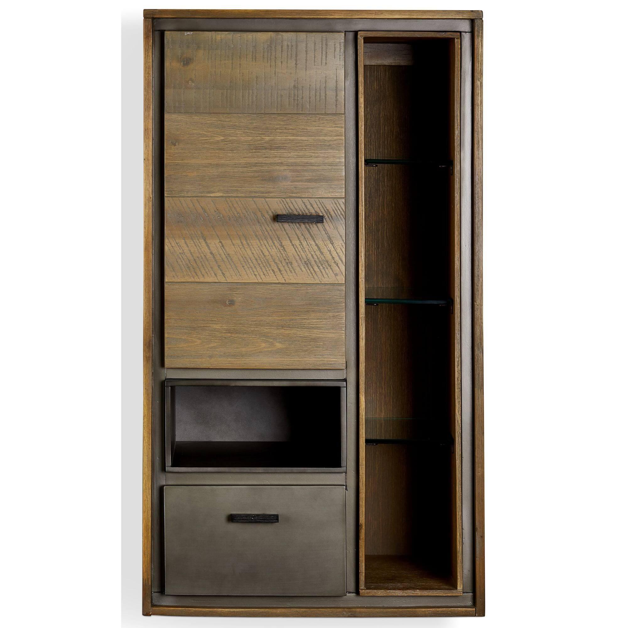 Malaga Solid Acacia Wall Cabinet showcasing its stylish design and natural wood finish, perfect for versatile storage solutions.