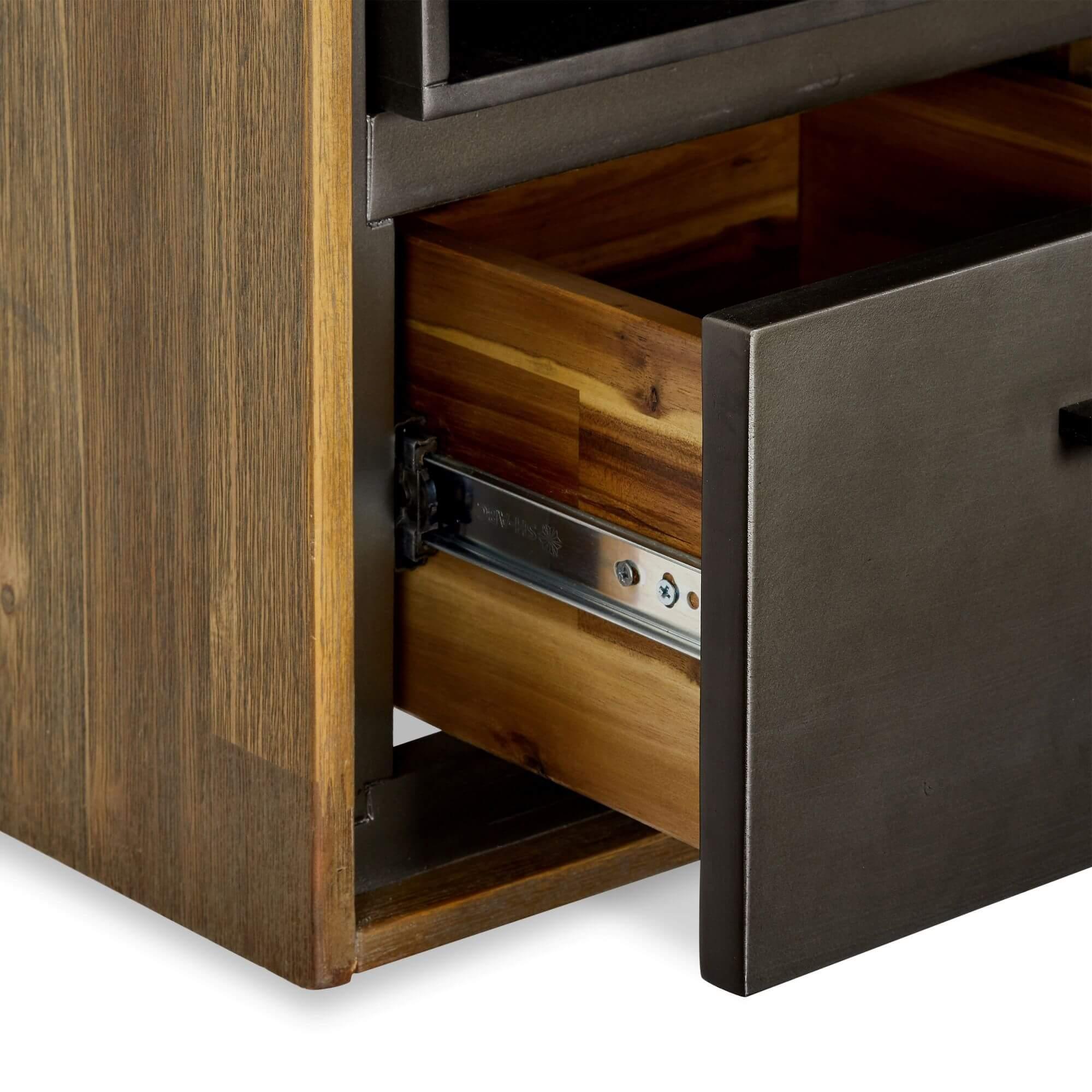 Malaga Solid Acacia Wall Cabinet showcasing its stylish design and natural wood finish, perfect for versatile storage solutions.