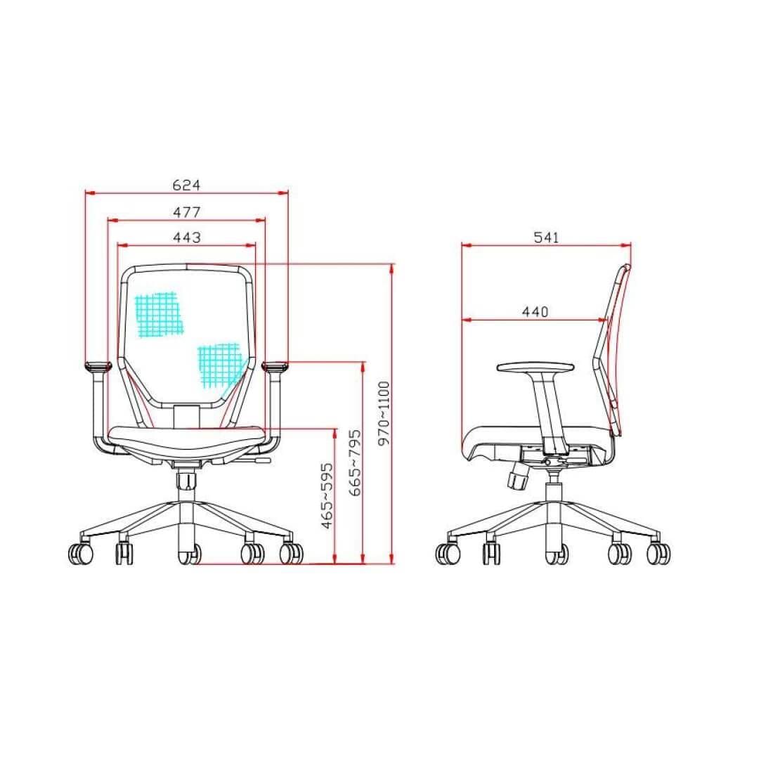 Workliving Noordas Mesh bureaustoel met ergonomisch design, zwart met net bespannen rugleuning en gestoffeerde zitting, ideaal voor kantoor en thuisgebruik.