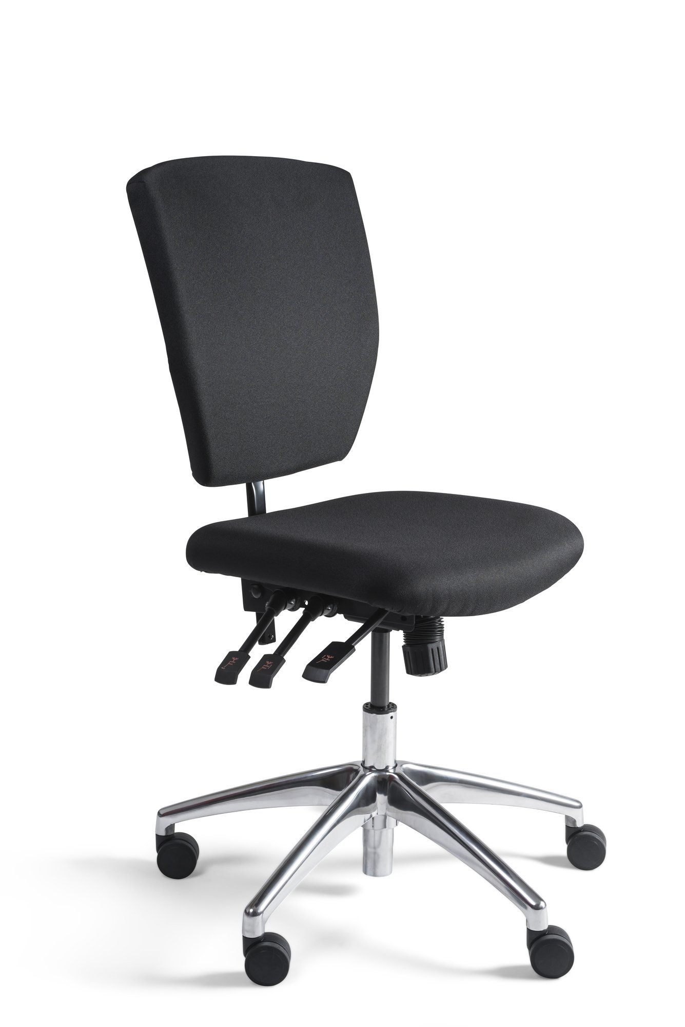 Workliving Werkstoel C Comfort met aluminium onderstel en zachte Oasis-bekleding, ideaal voor zwaar werk in laboratoria en magazijnen.