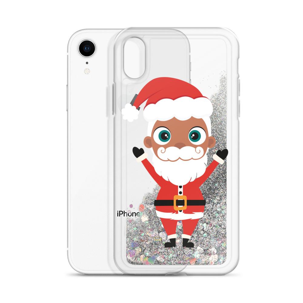 Christmas Kritter Santa Liquid Glitter Phone Case featuring a festive Santa design with liquid glitter for a fun holiday look.