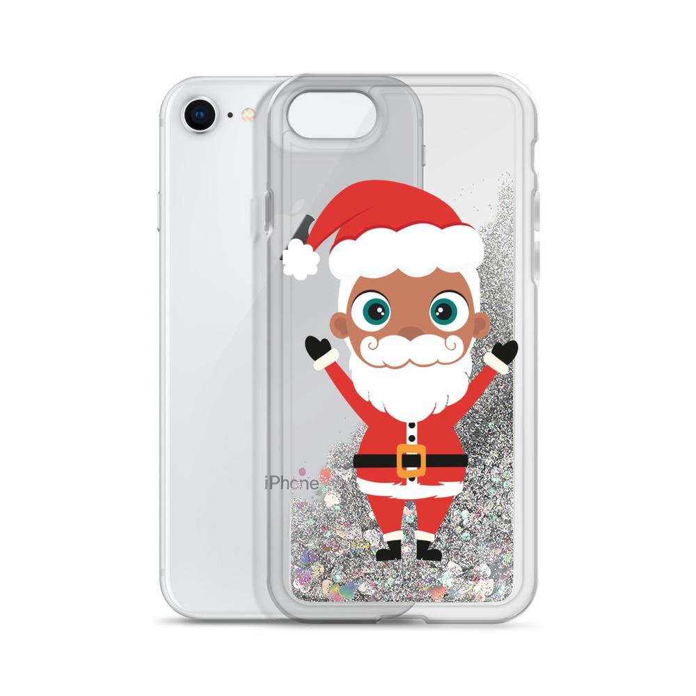 Christmas Kritter Santa Liquid Glitter Phone Case featuring a festive Santa design with liquid glitter for a fun holiday look.