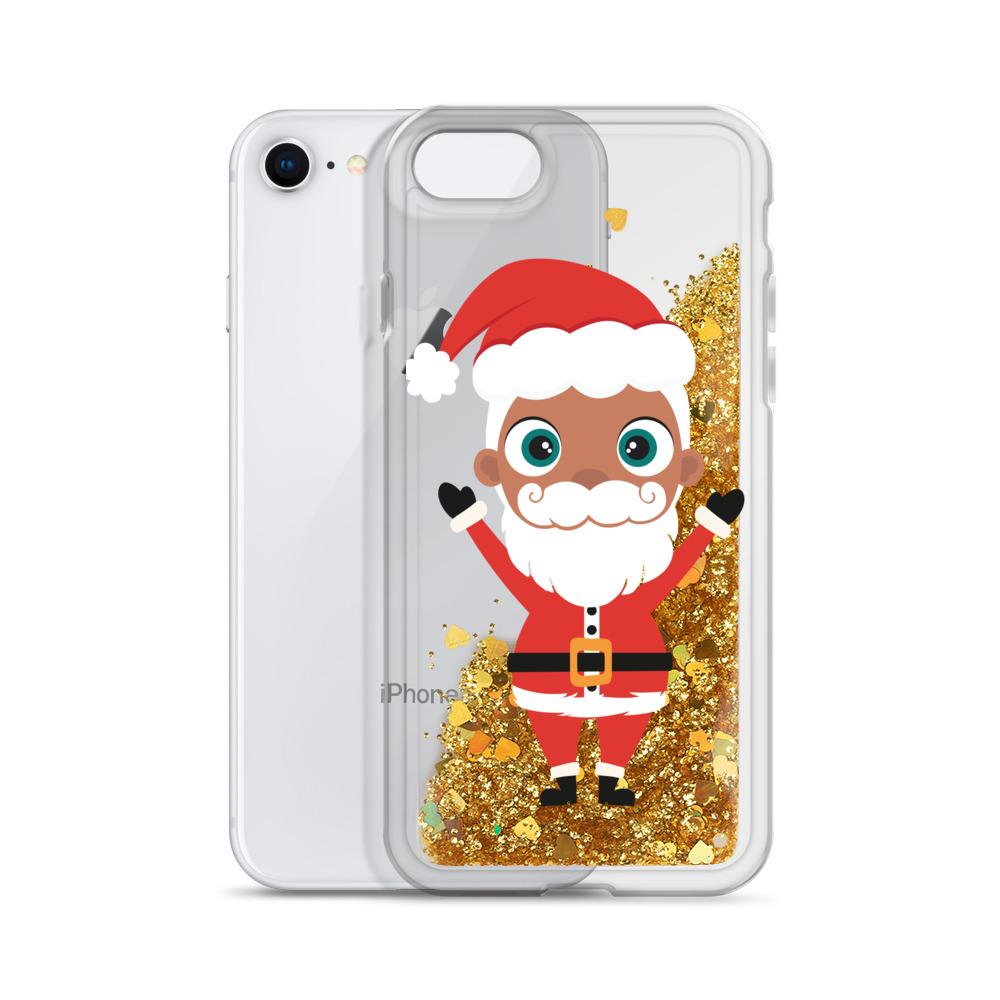 Christmas Kritter Santa Liquid Glitter Phone Case featuring a festive Santa design with liquid glitter for a fun holiday look.