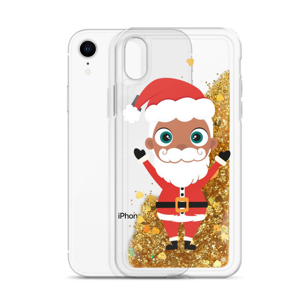 Christmas Kritter Santa Liquid Glitter Phone Case featuring a festive Santa design with liquid glitter for a fun holiday look.