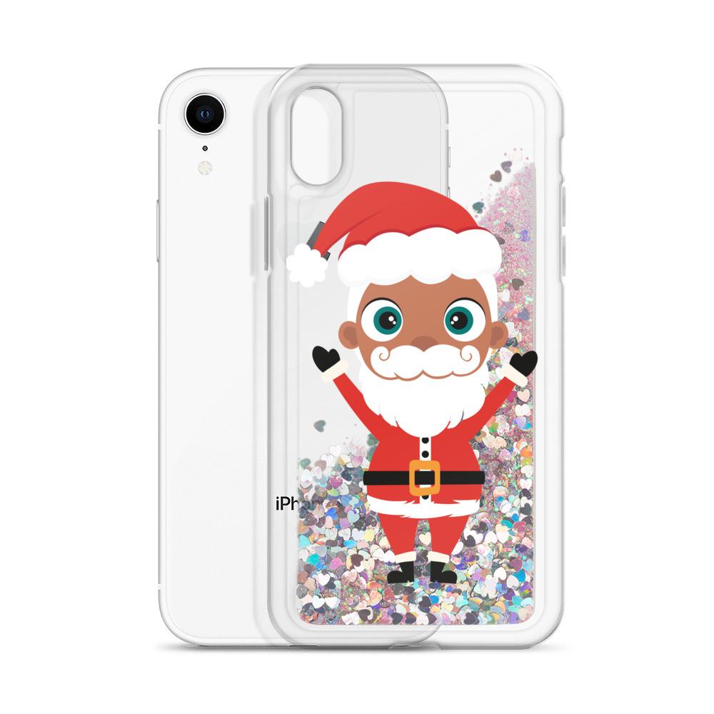 Christmas Kritter Santa Liquid Glitter Phone Case featuring a festive Santa design with liquid glitter for a fun holiday look.