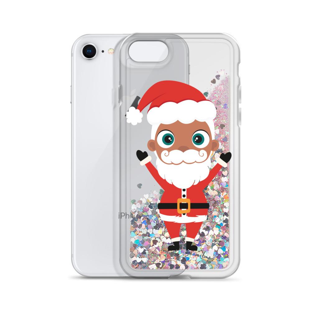 Christmas Kritter Santa Liquid Glitter Phone Case featuring a festive Santa design with liquid glitter for a fun holiday look.
