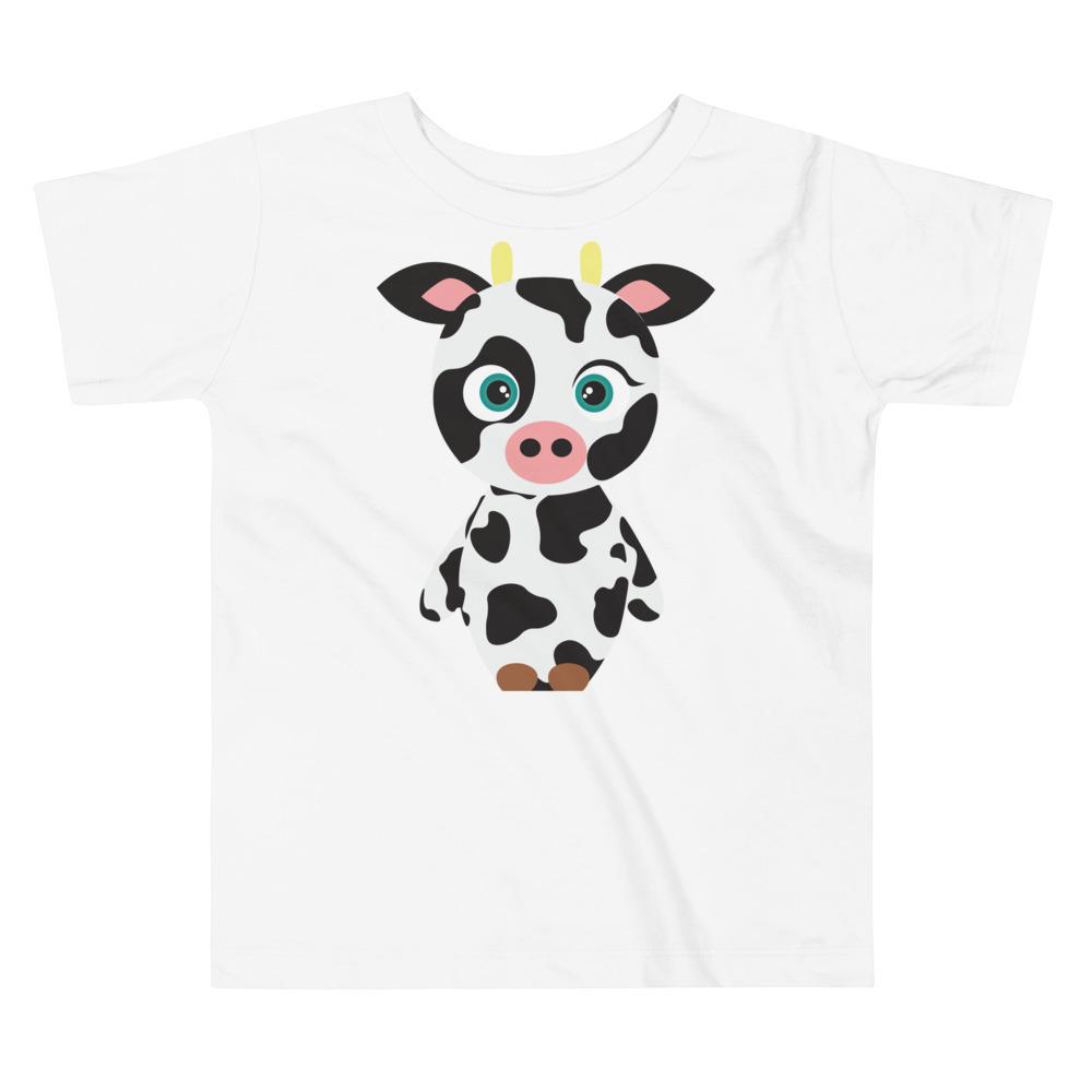 A cute Cow Kritter Toddler T-shirt made from 100% cotton, featuring a playful cow design, perfect for young children.