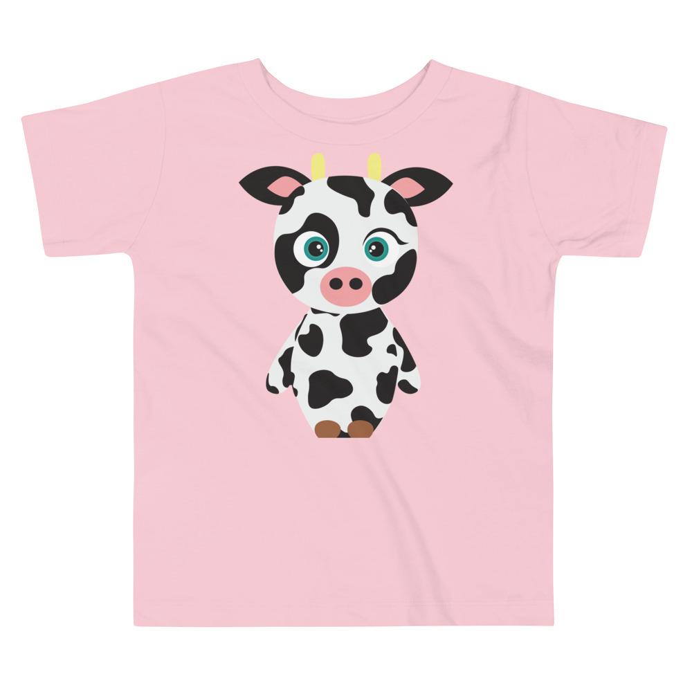 A cute Cow Kritter Toddler T-shirt made from 100% cotton, featuring a playful cow design, perfect for young children.